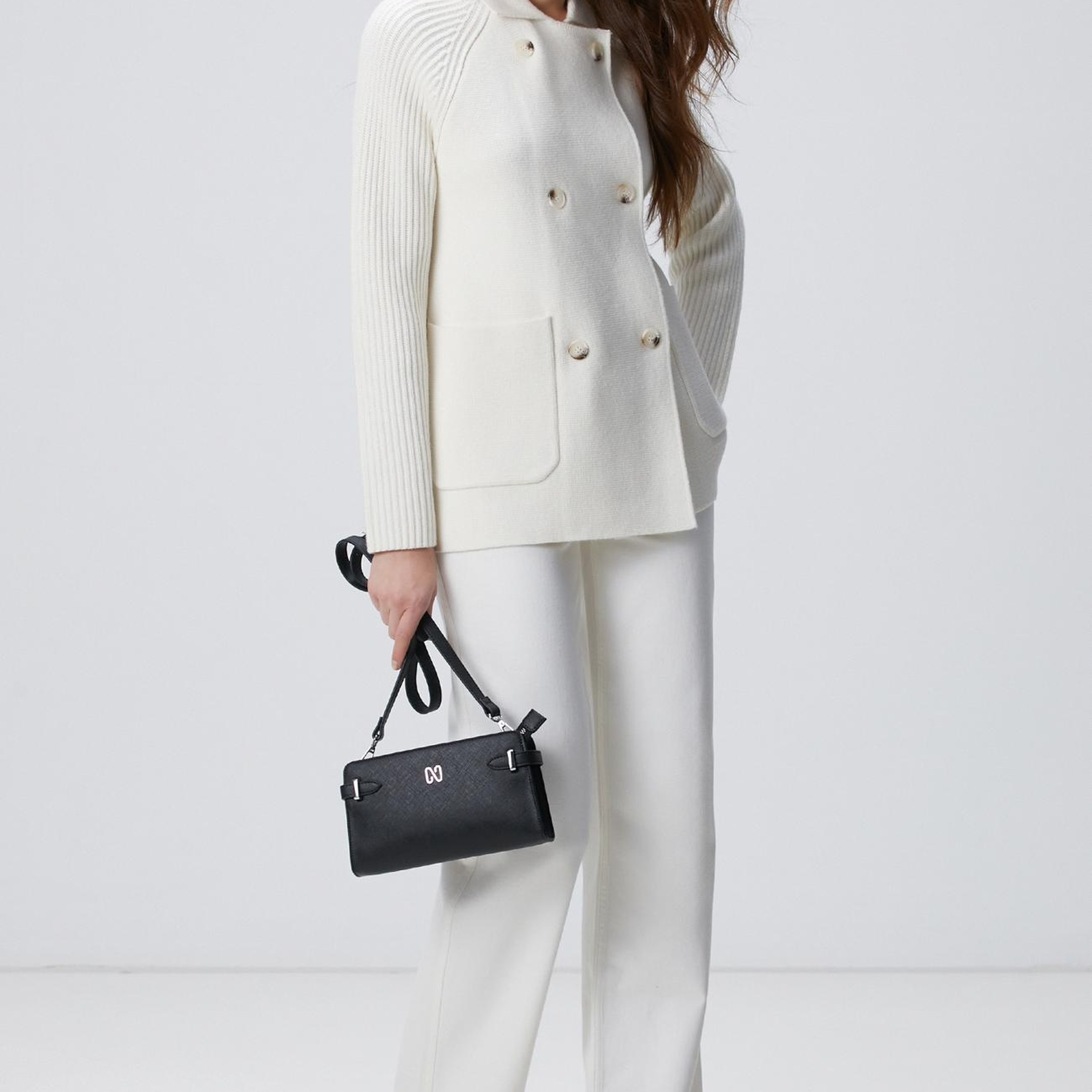 Network Kadın Kırık Beyaz Yün Karışımlı Triko Ceket