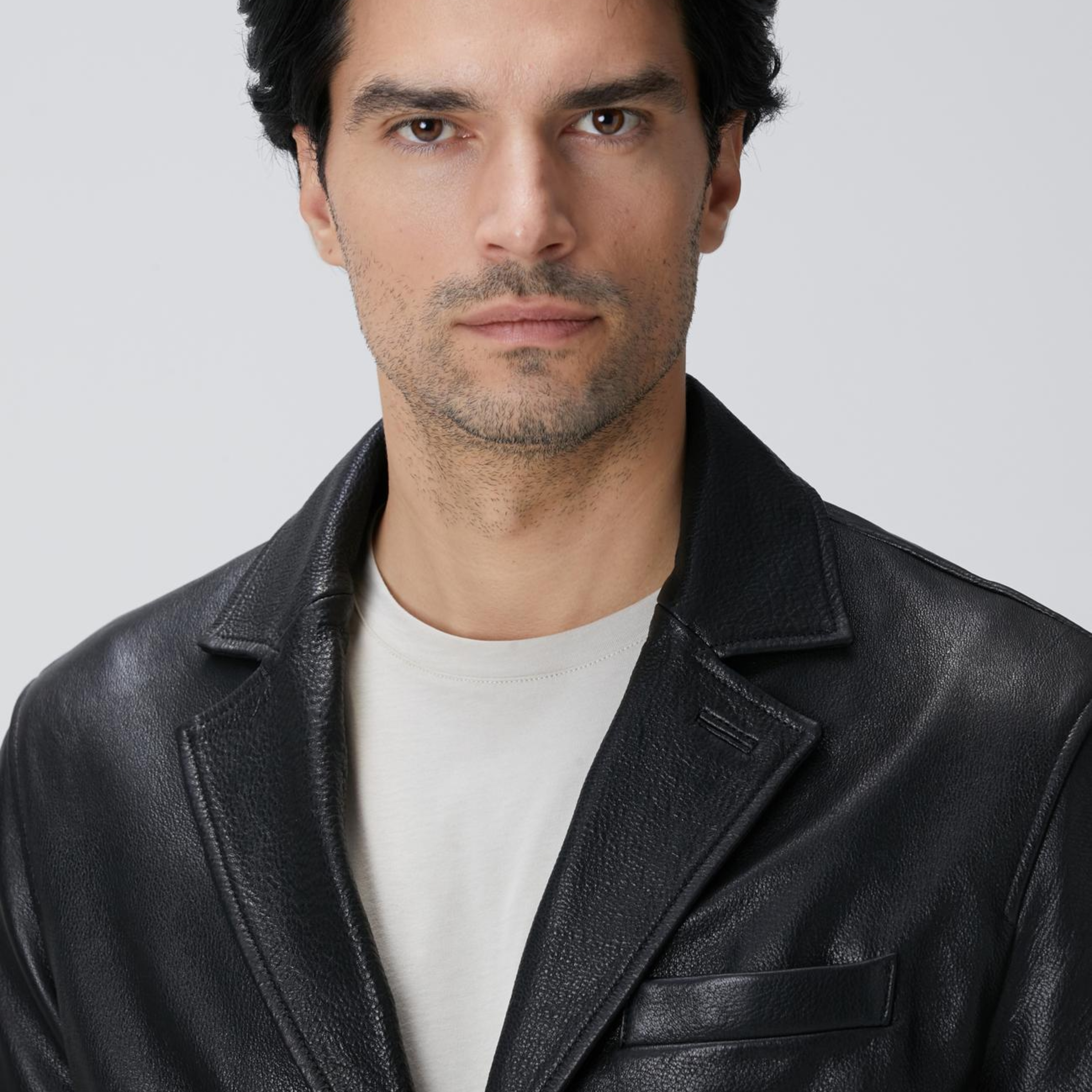 Network Erkek Siyah Deri Ceket