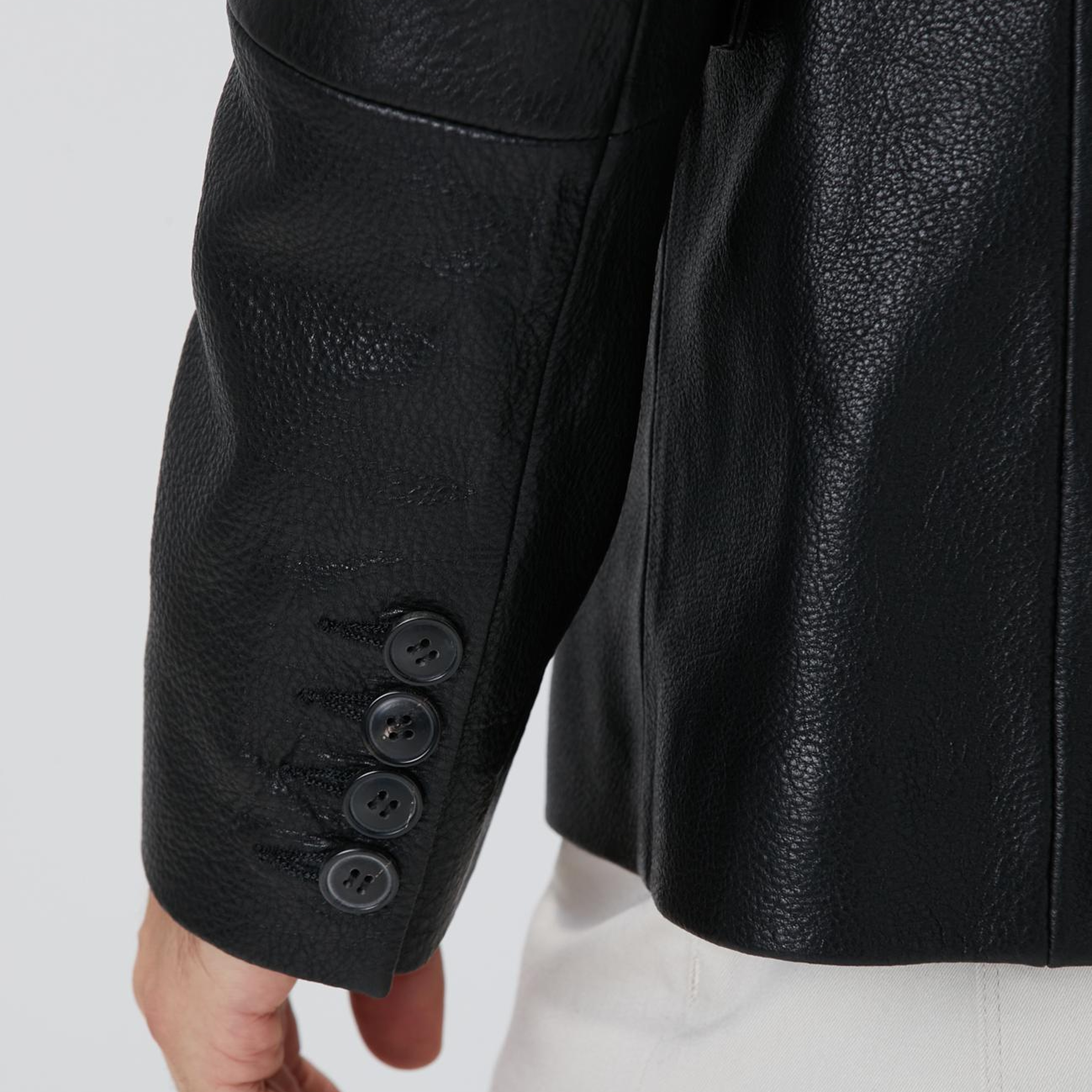 Network Erkek Siyah Deri Ceket