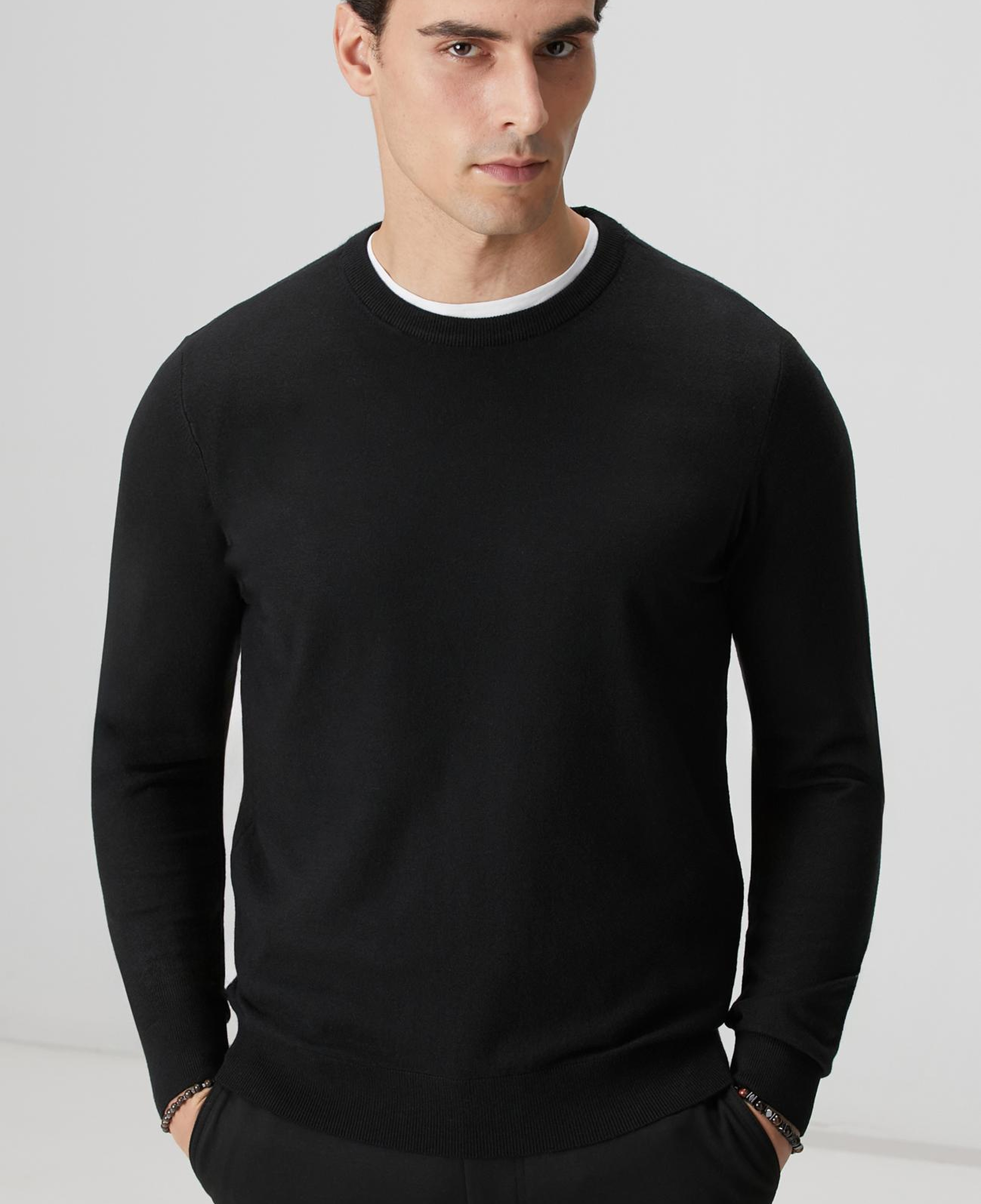 Network Erkek Siyah Basic Triko Kazak