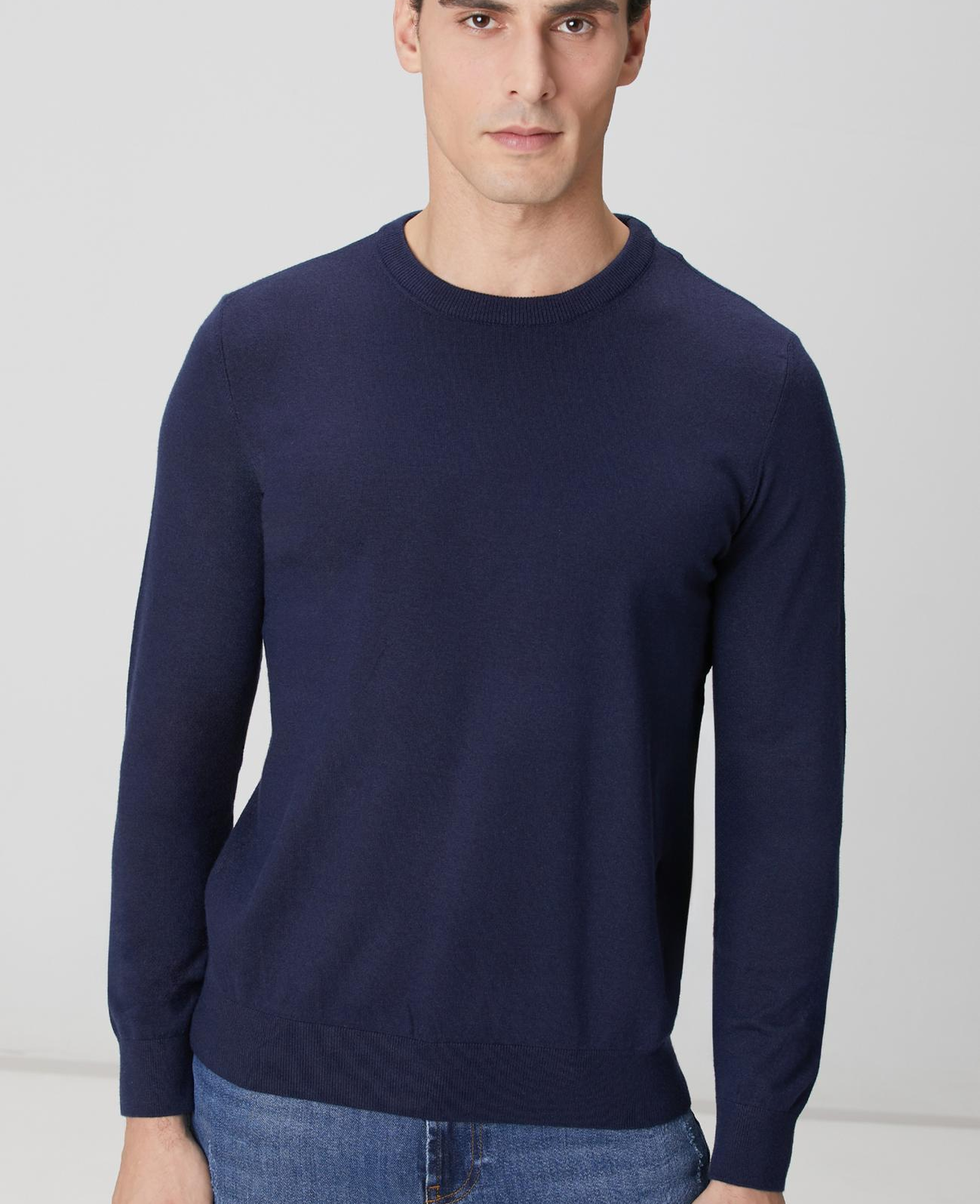 Network Erkek Lacivert Basic Triko Kazak