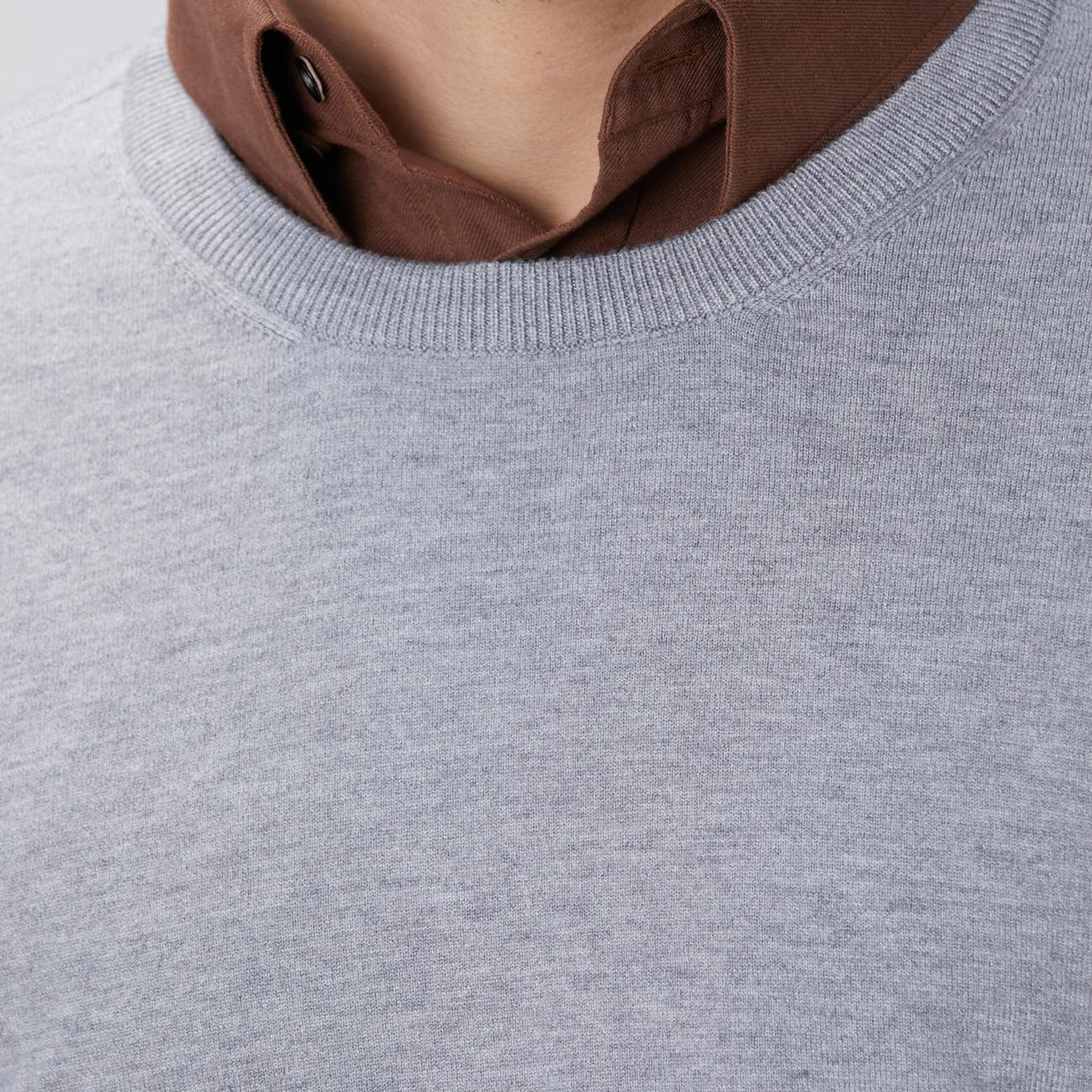 Network Erkek Gri Melanj Basic Triko Kazak