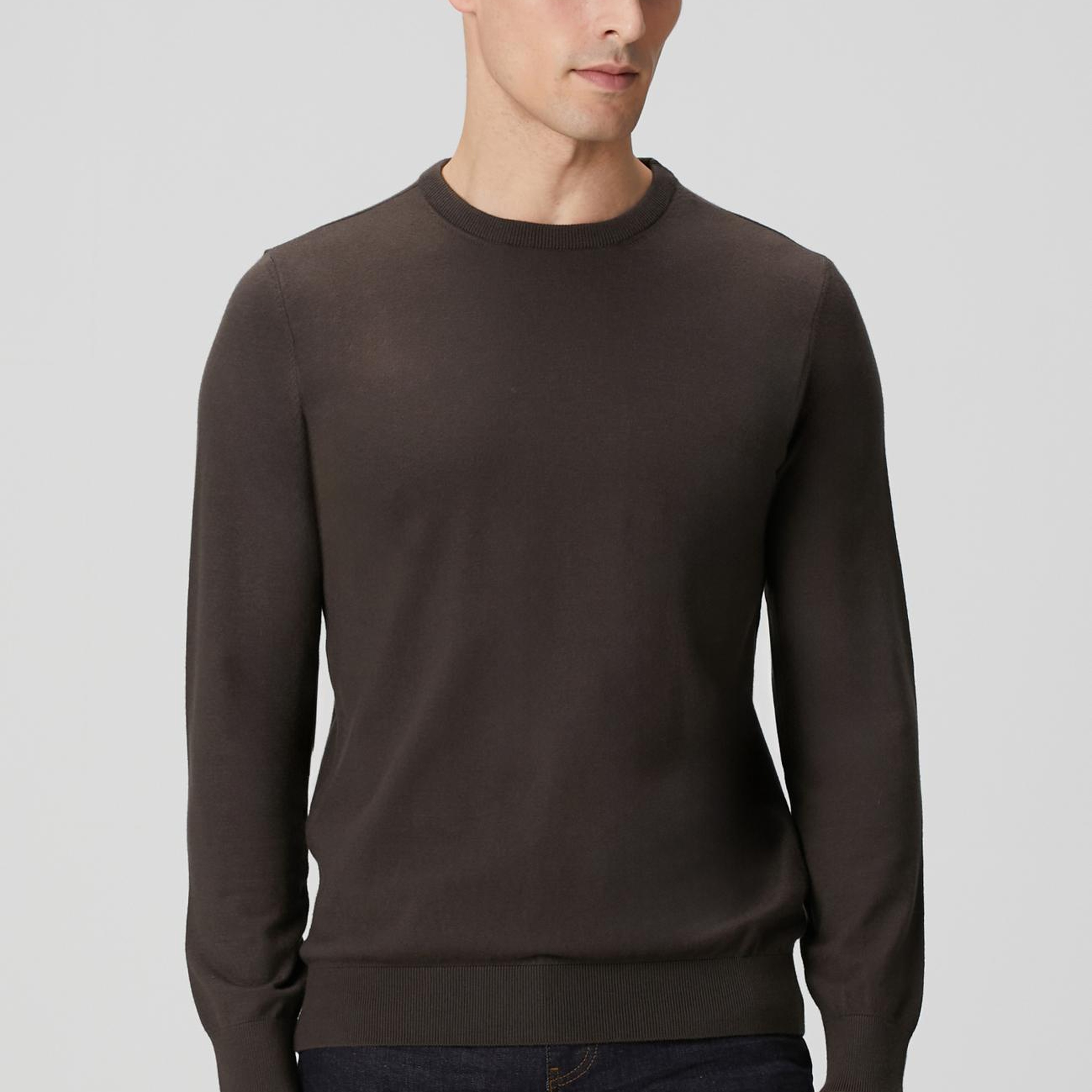 Network Erkek Haki Basic Basic Triko Kazak