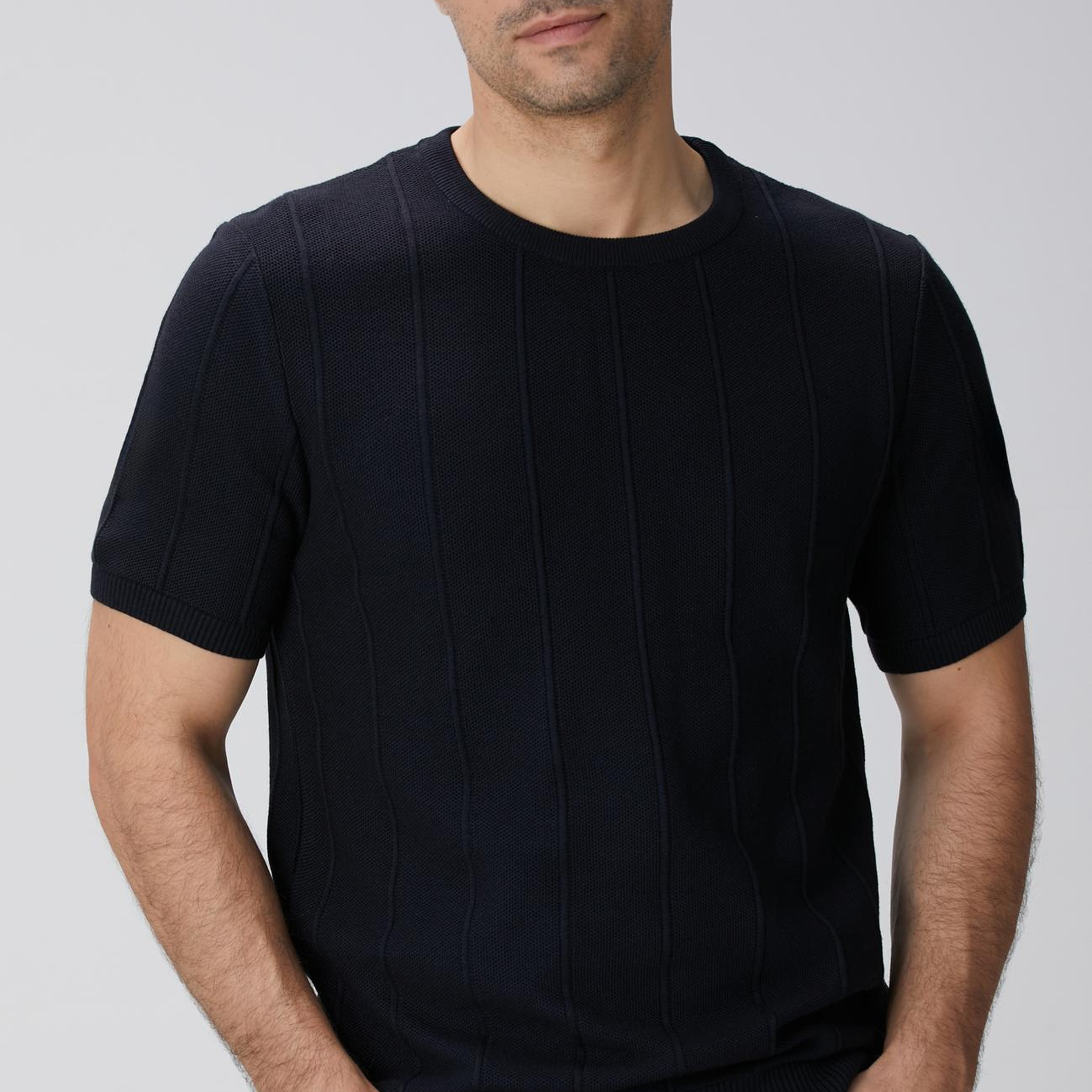 Network Erkek Lacivert Jakarlı Triko Kazak