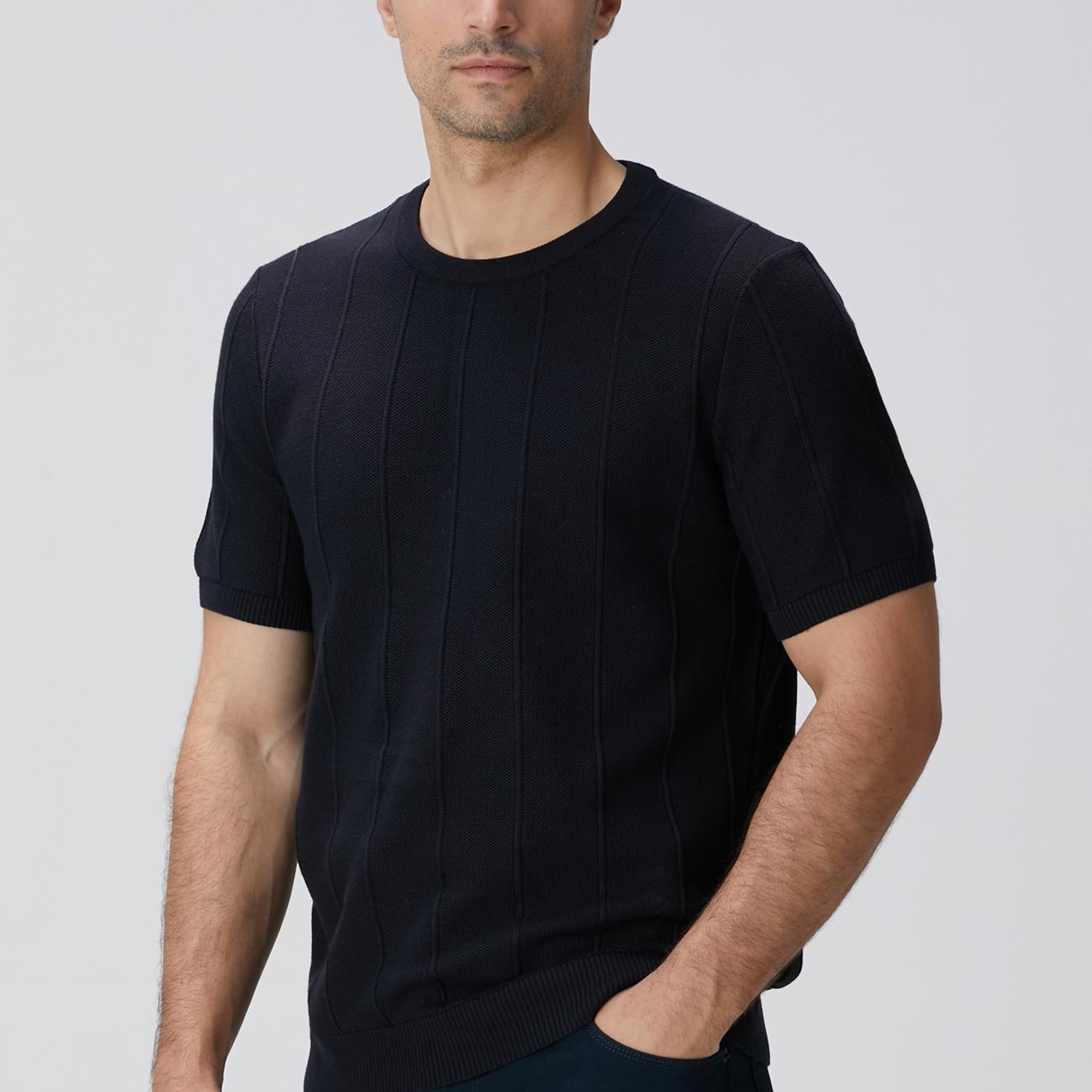 Network Erkek Lacivert Jakarlı Triko Kazak