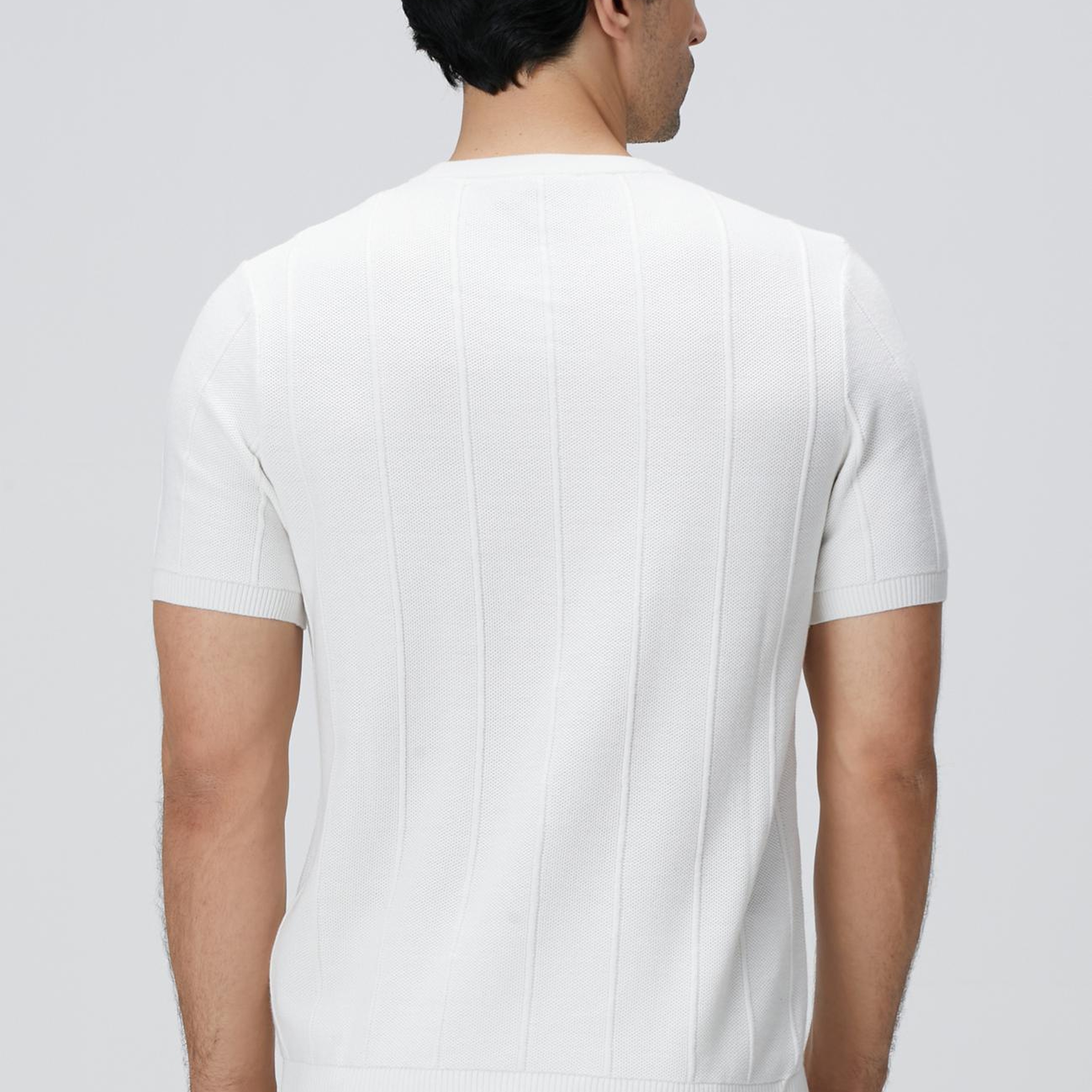 Network Erkek Beyaz Jakarlı Triko Kazak