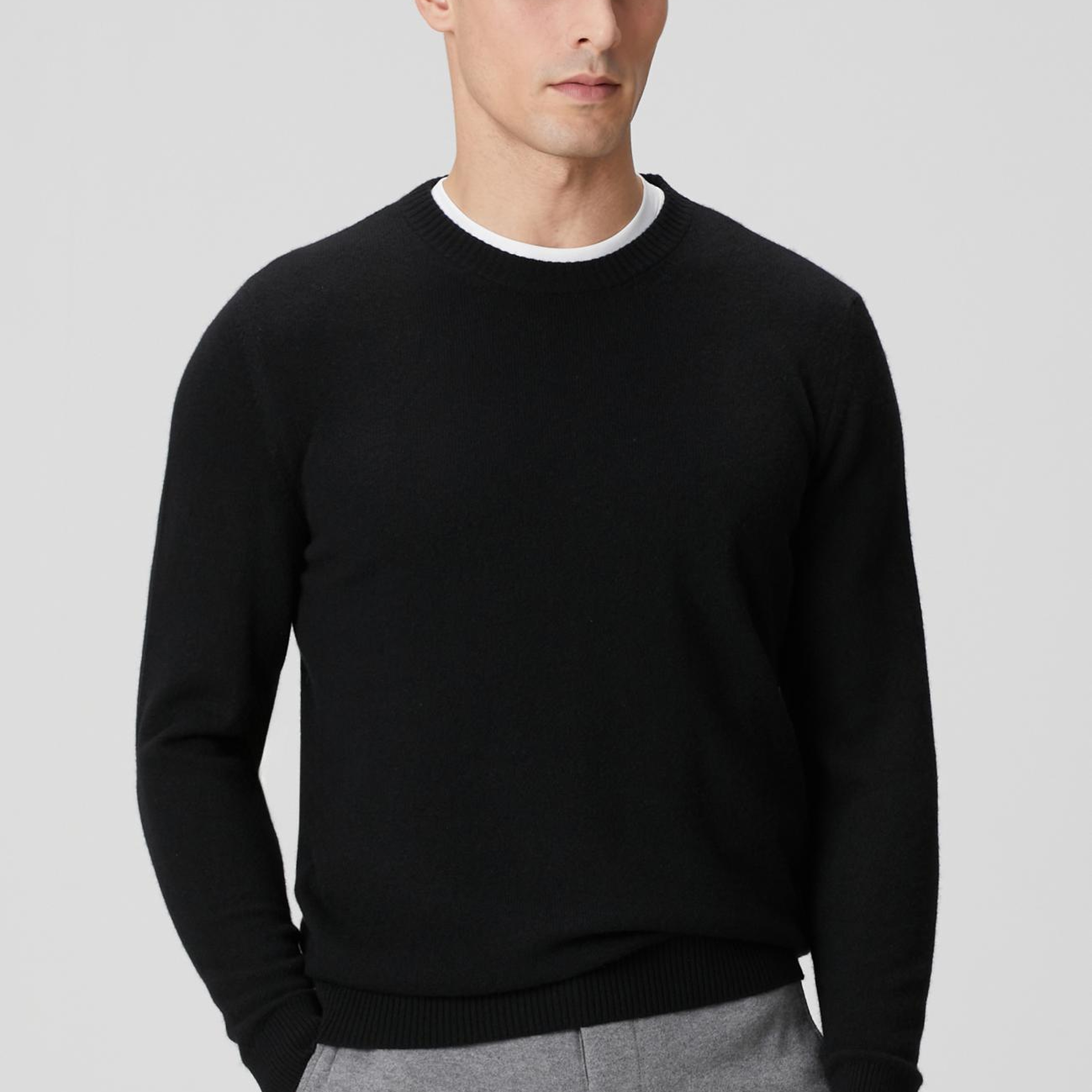 Network Erkek Limited Siyah Kaşmir Triko Kazak