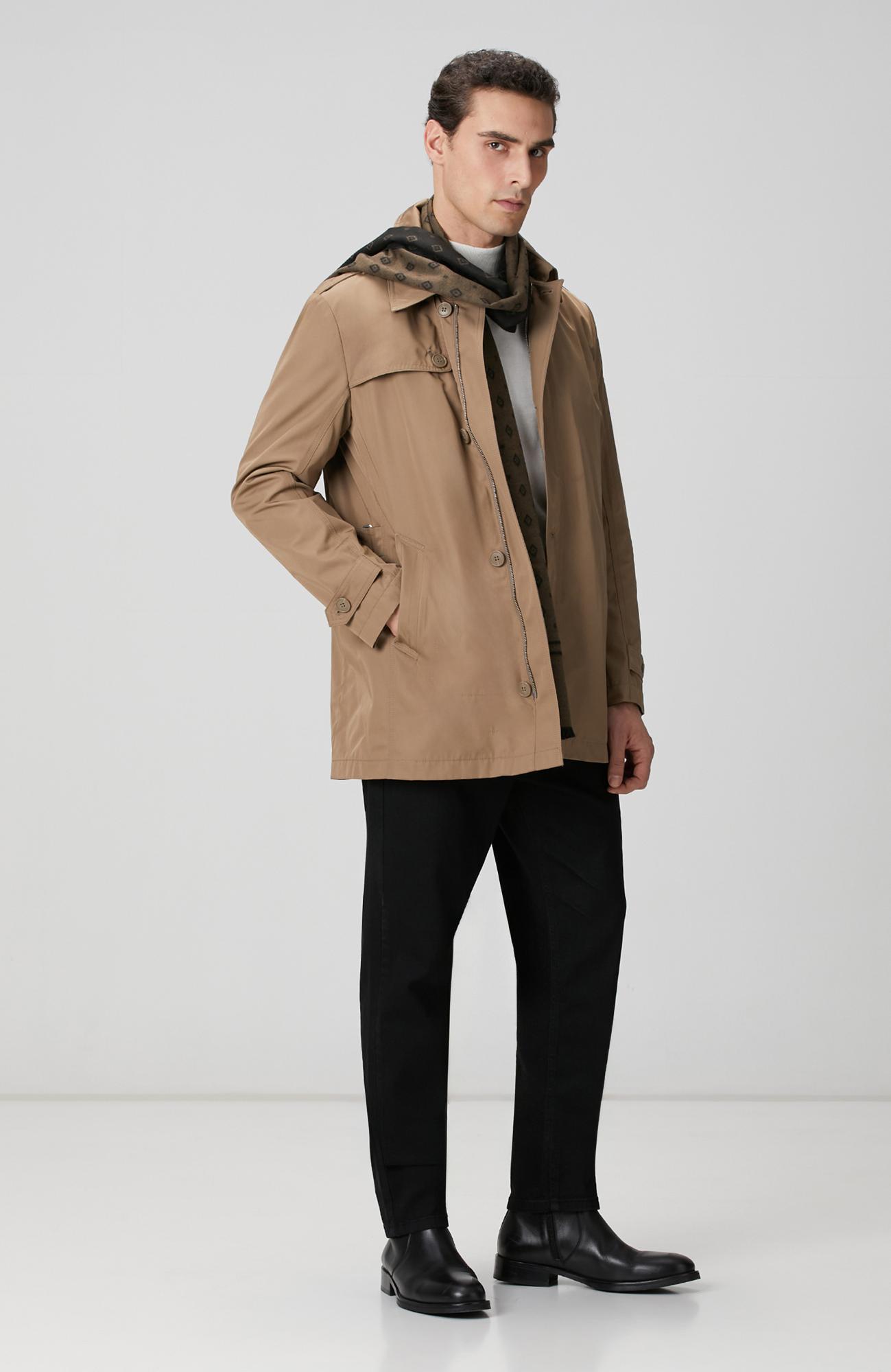 Network Erkek Vizon Fermuarlı Trençkot