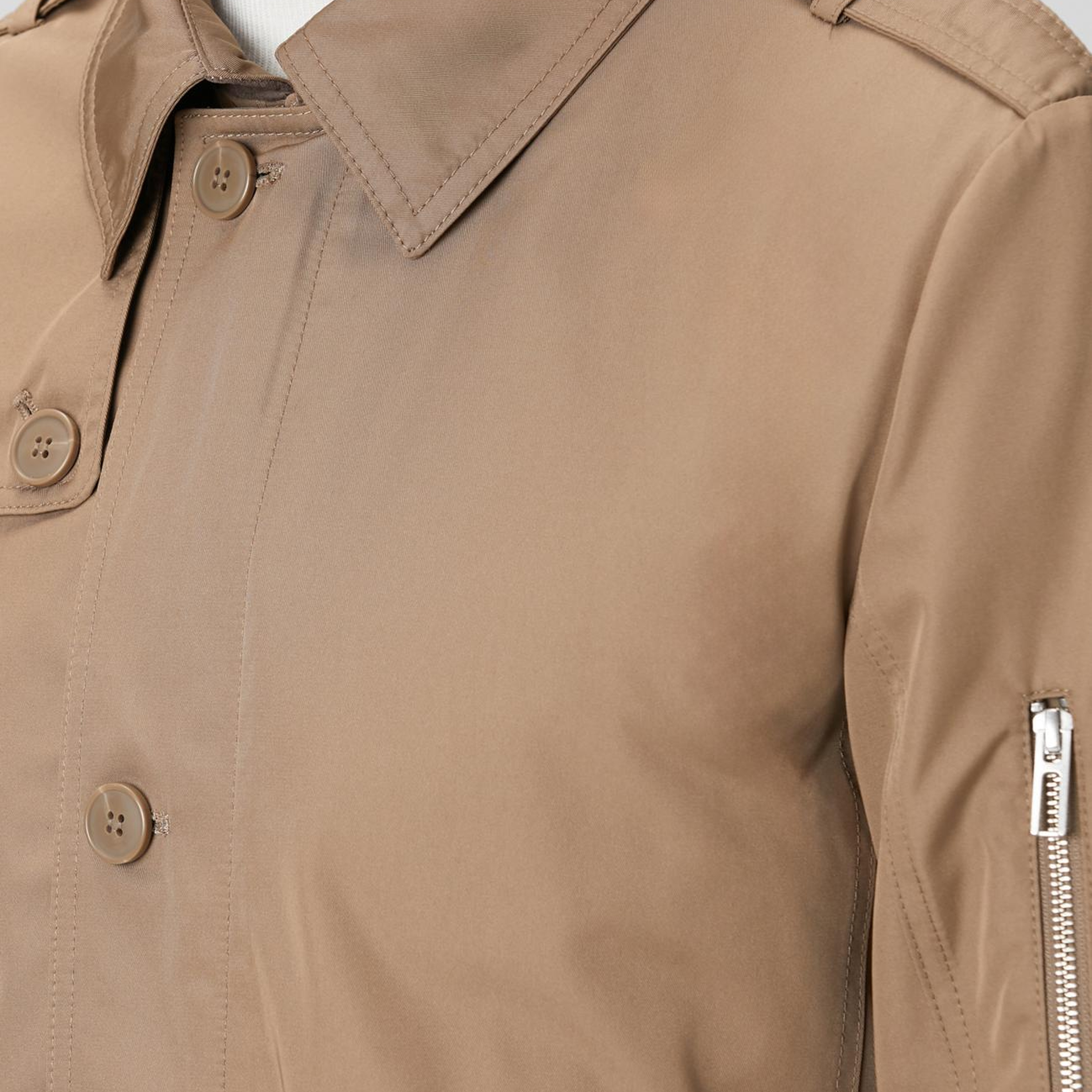 Network Erkek Vizon Fermuarlı Trençkot