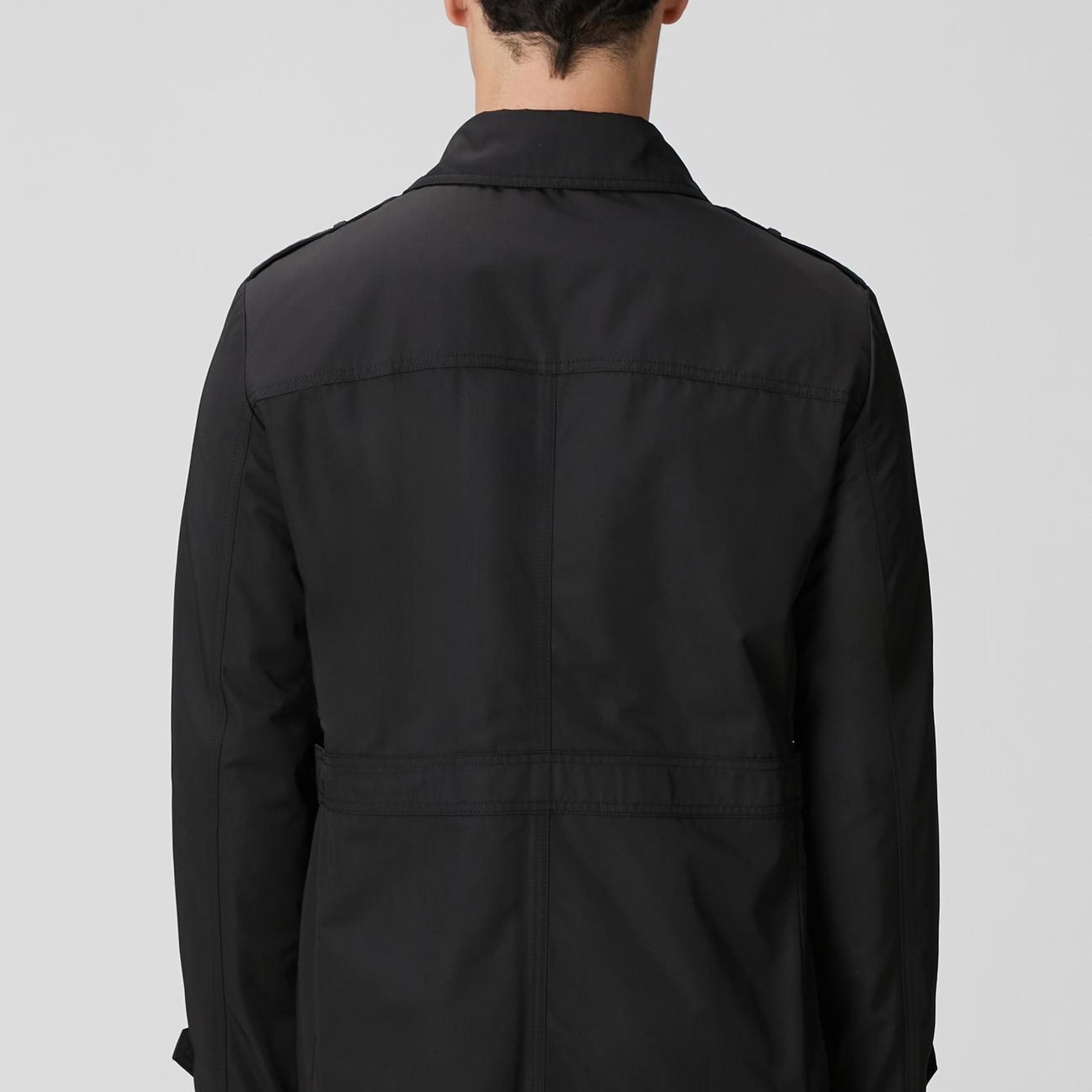 Network Erkek Siyah Fermuarlı Trençkot