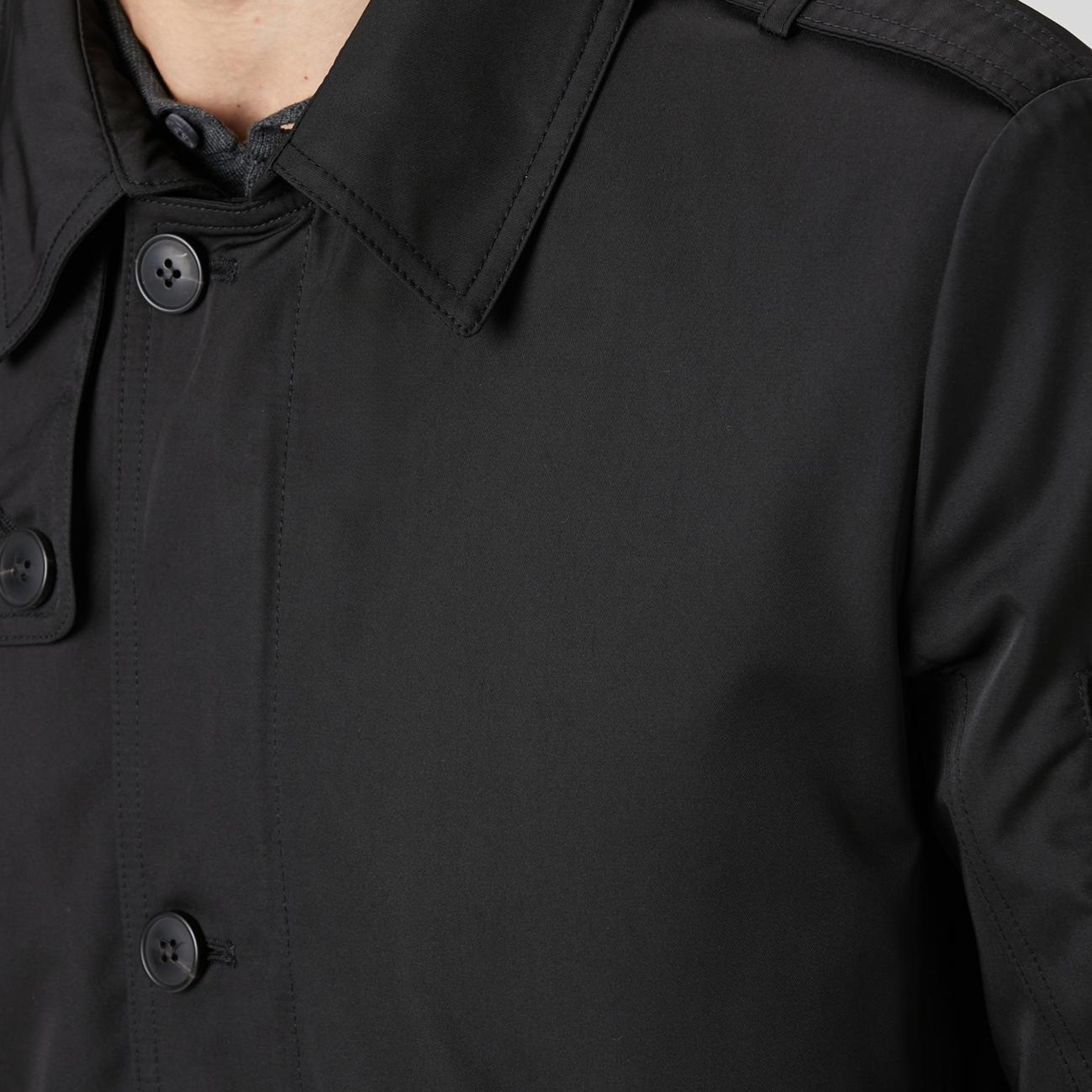 Network Erkek Siyah Fermuarlı Trençkot