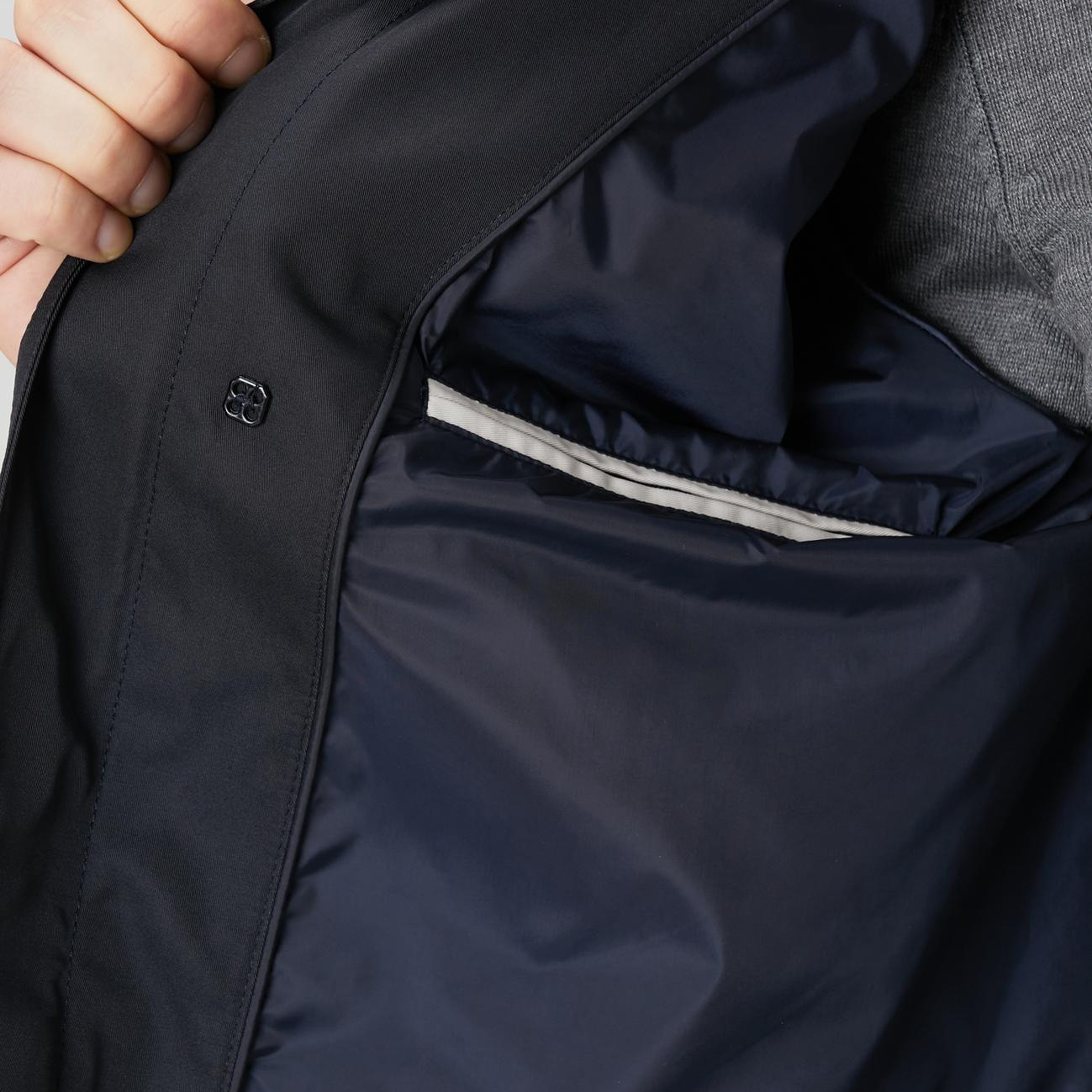 Network Erkek Lacivert Fermuarlı Trençkot