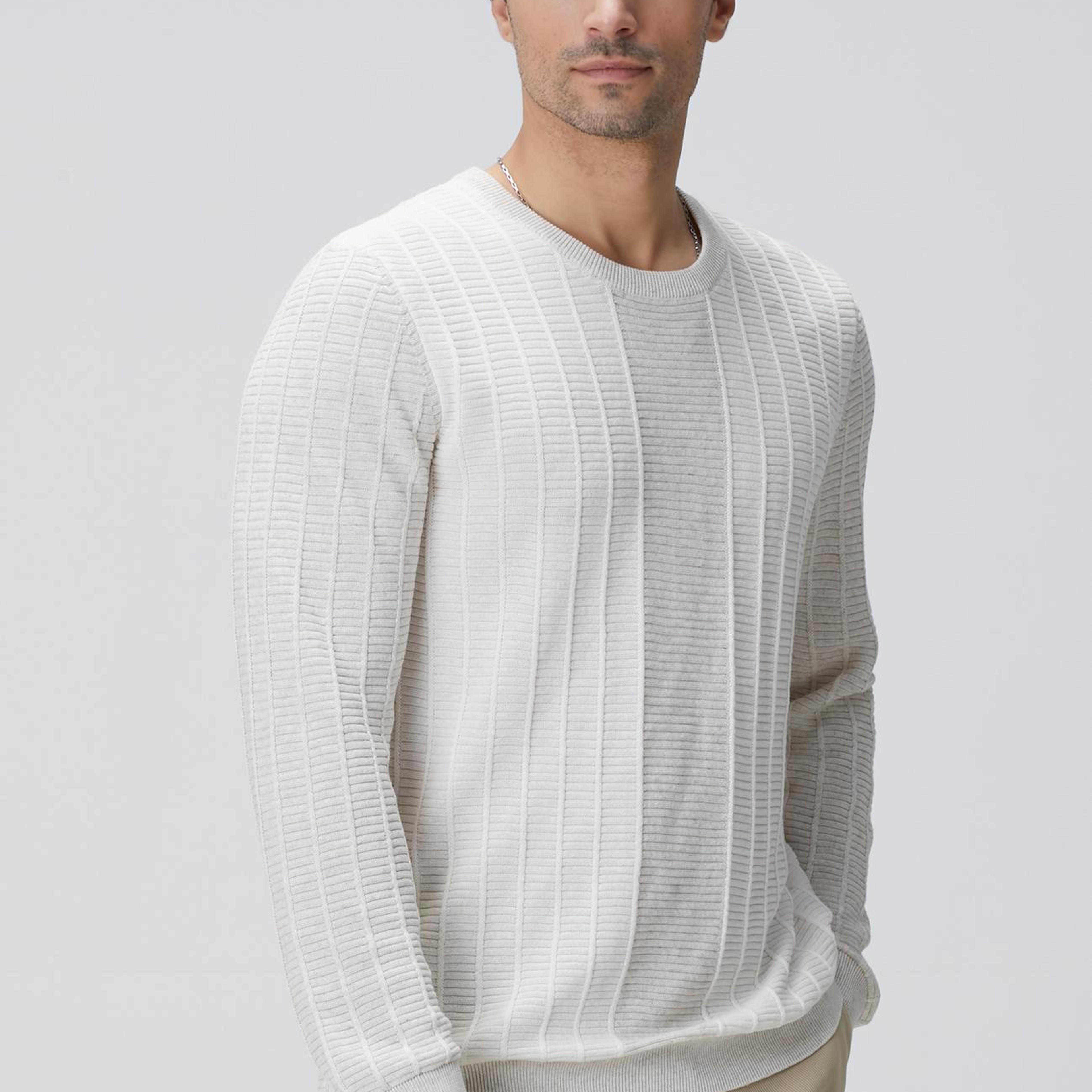 Network Erkek Naturel Desenli Triko Kazak