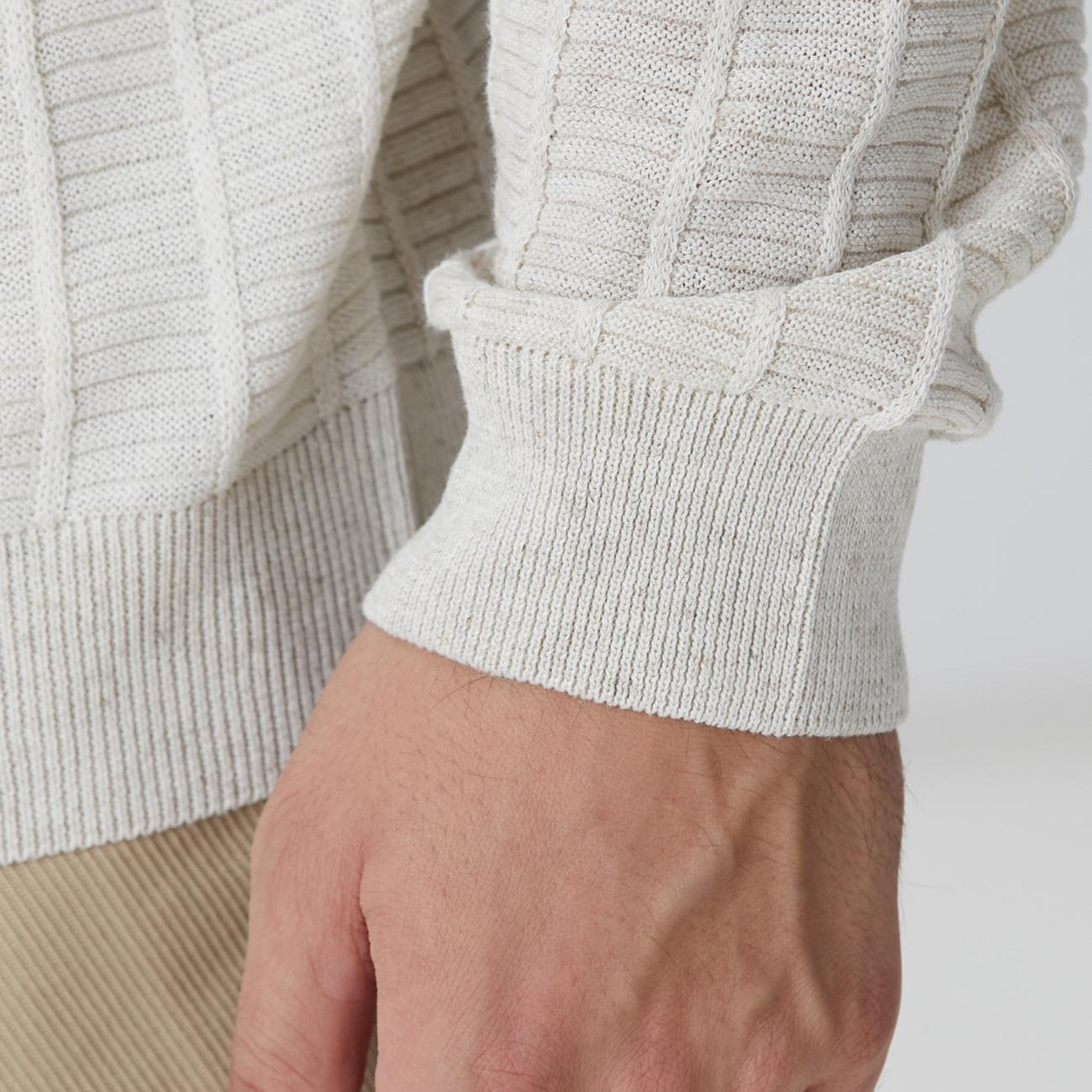 Network Erkek Naturel Desenli Triko Kazak