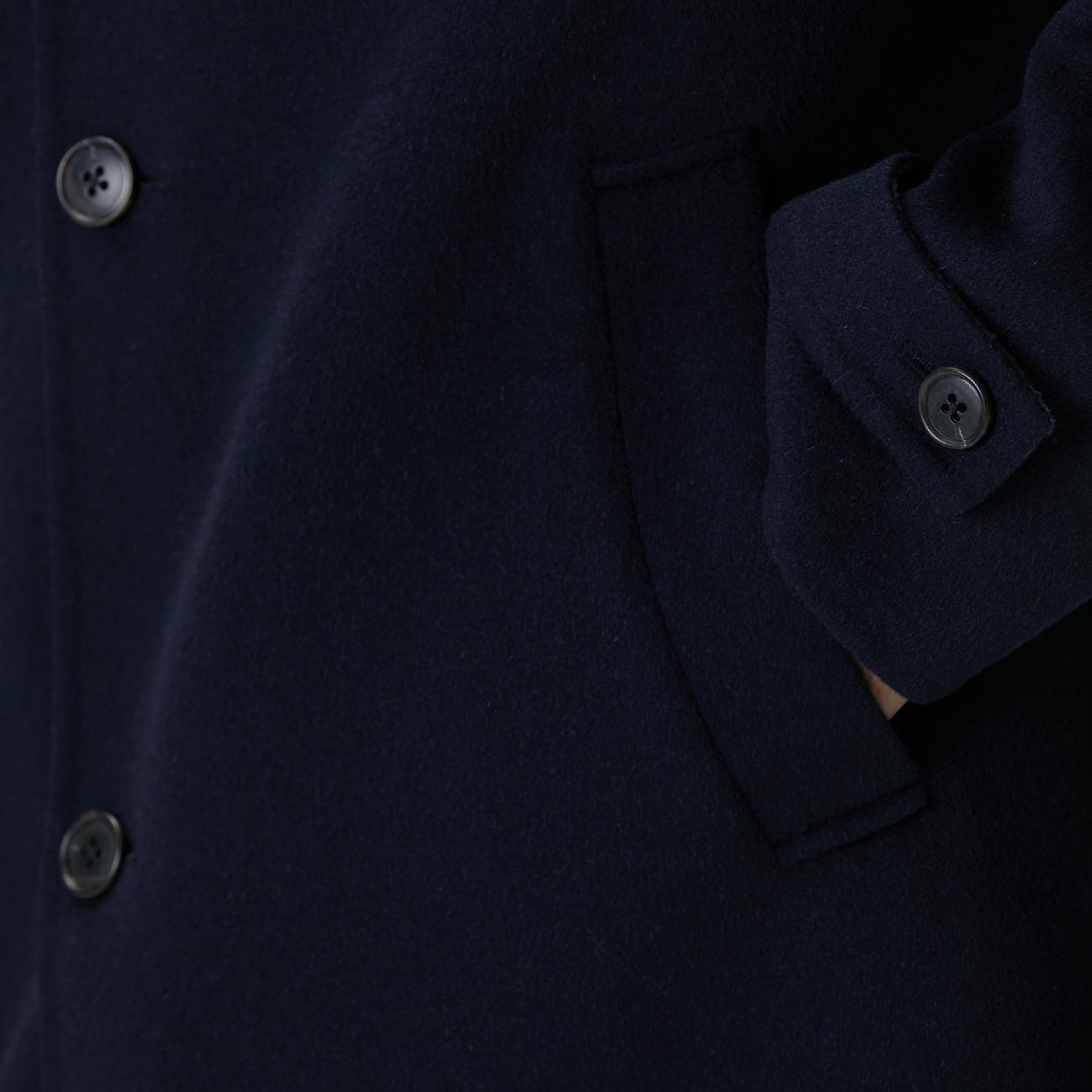 Network Erkek Lacivert Yün Karışımlı Dikişsiz Handmade Palto