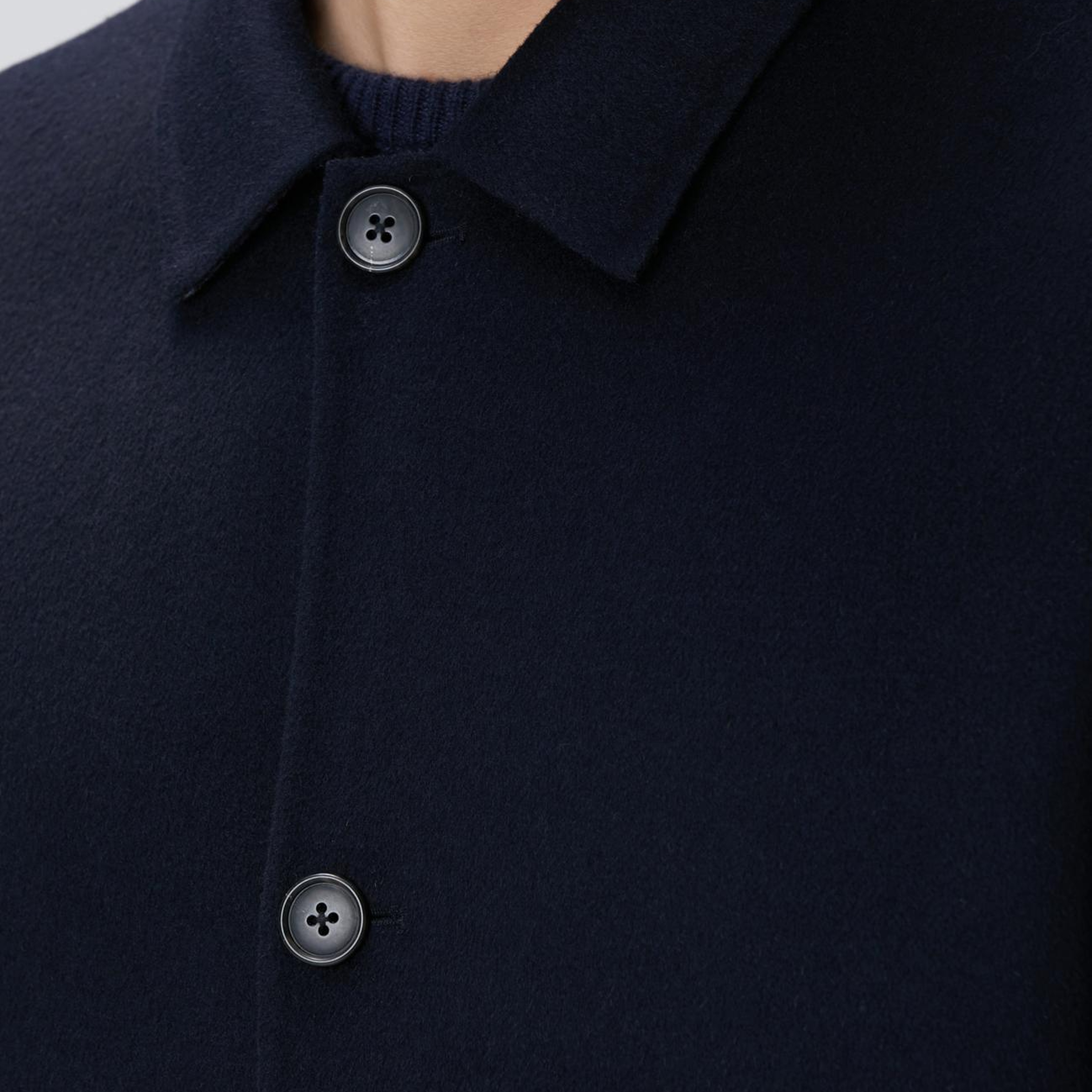 Network Erkek Lacivert Yün Karışımlı Dikişsiz Handmade Palto
