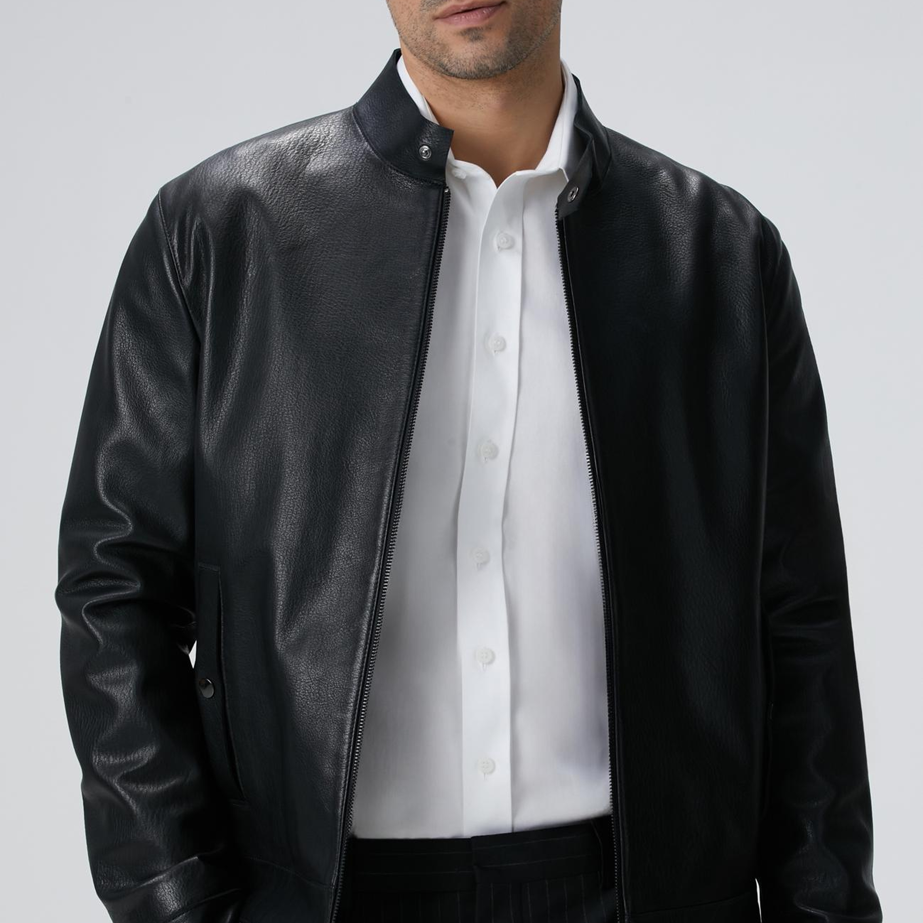 Network Erkek Siyah Deri Mont