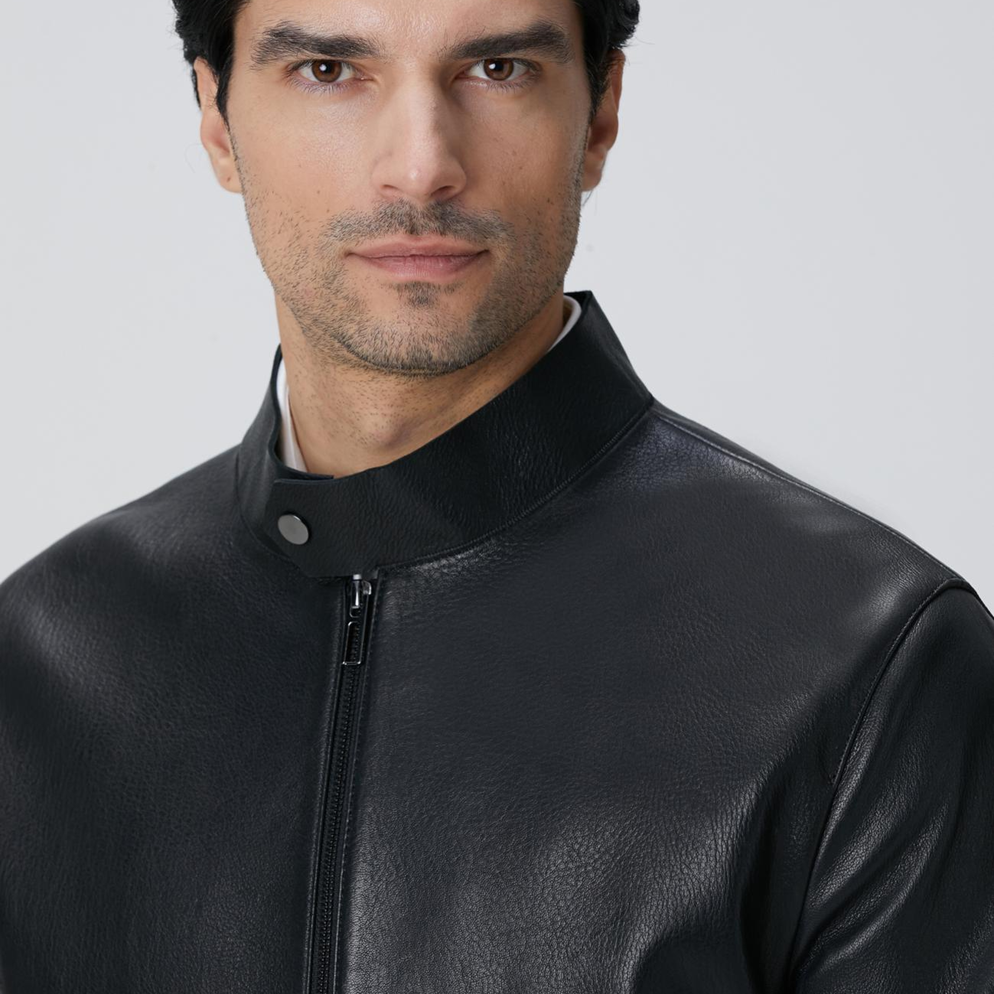 Network Erkek Siyah Deri Mont