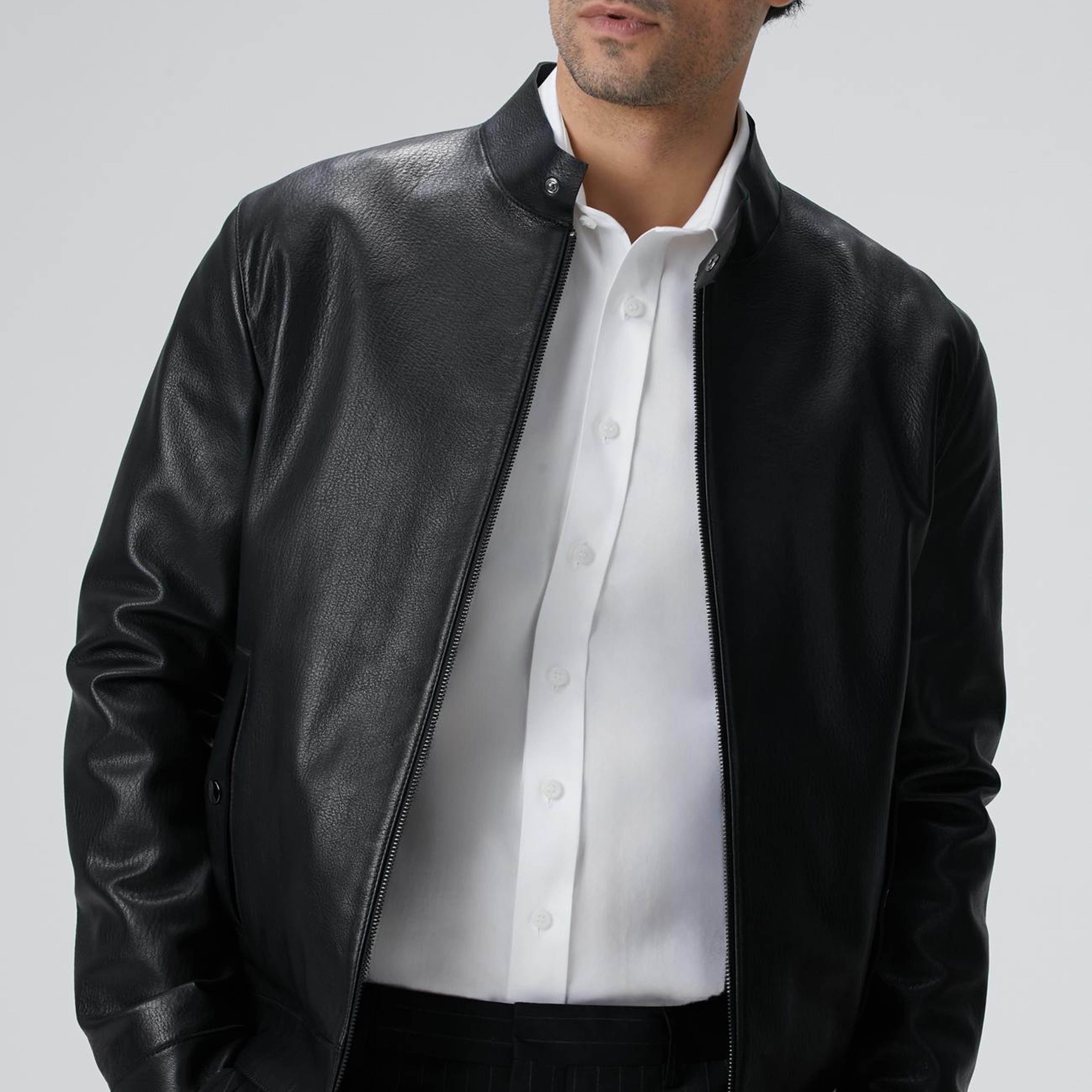 Network Erkek Siyah Deri Mont