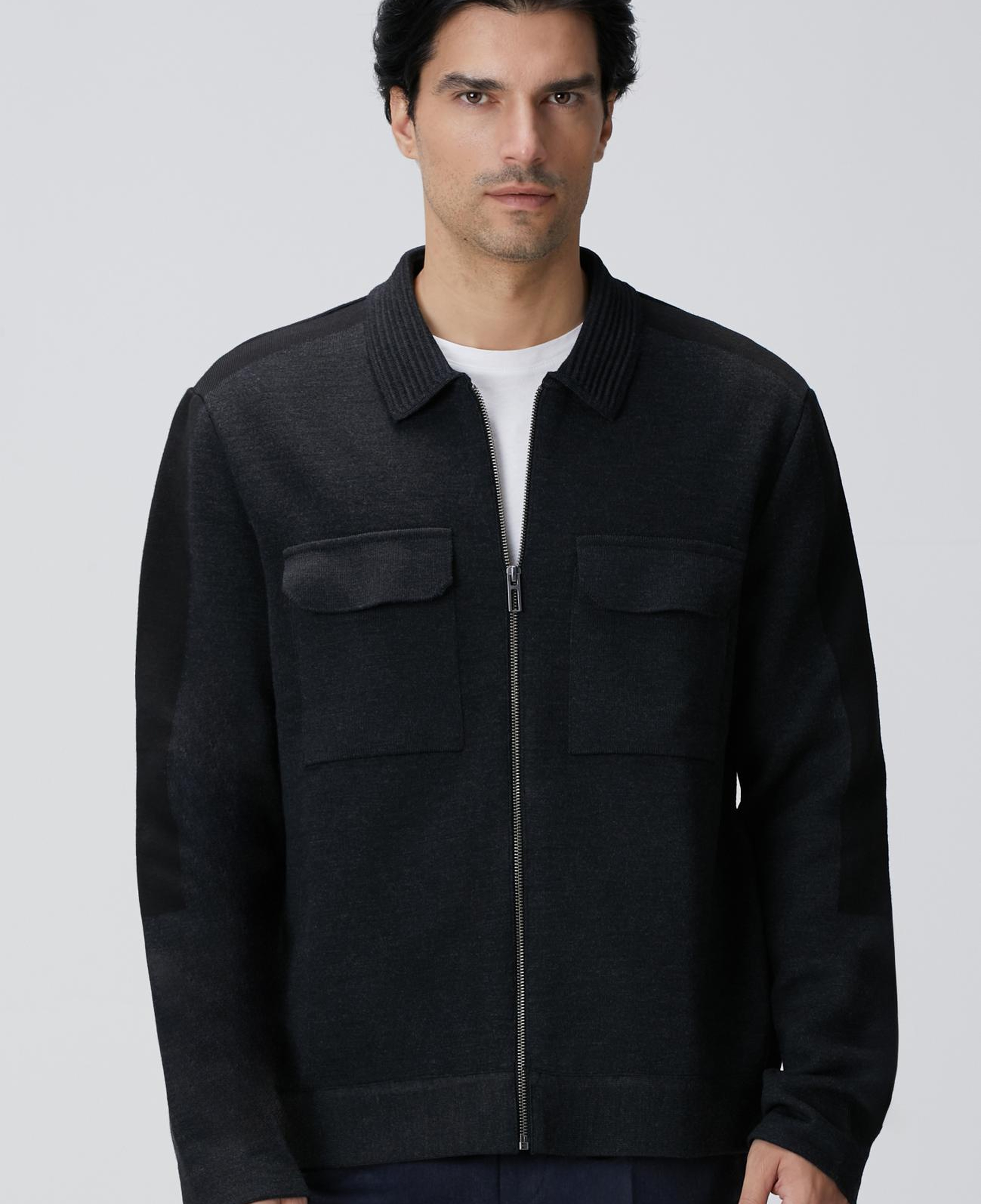 Network Erkek Antrasit Triko Dış Gömlek