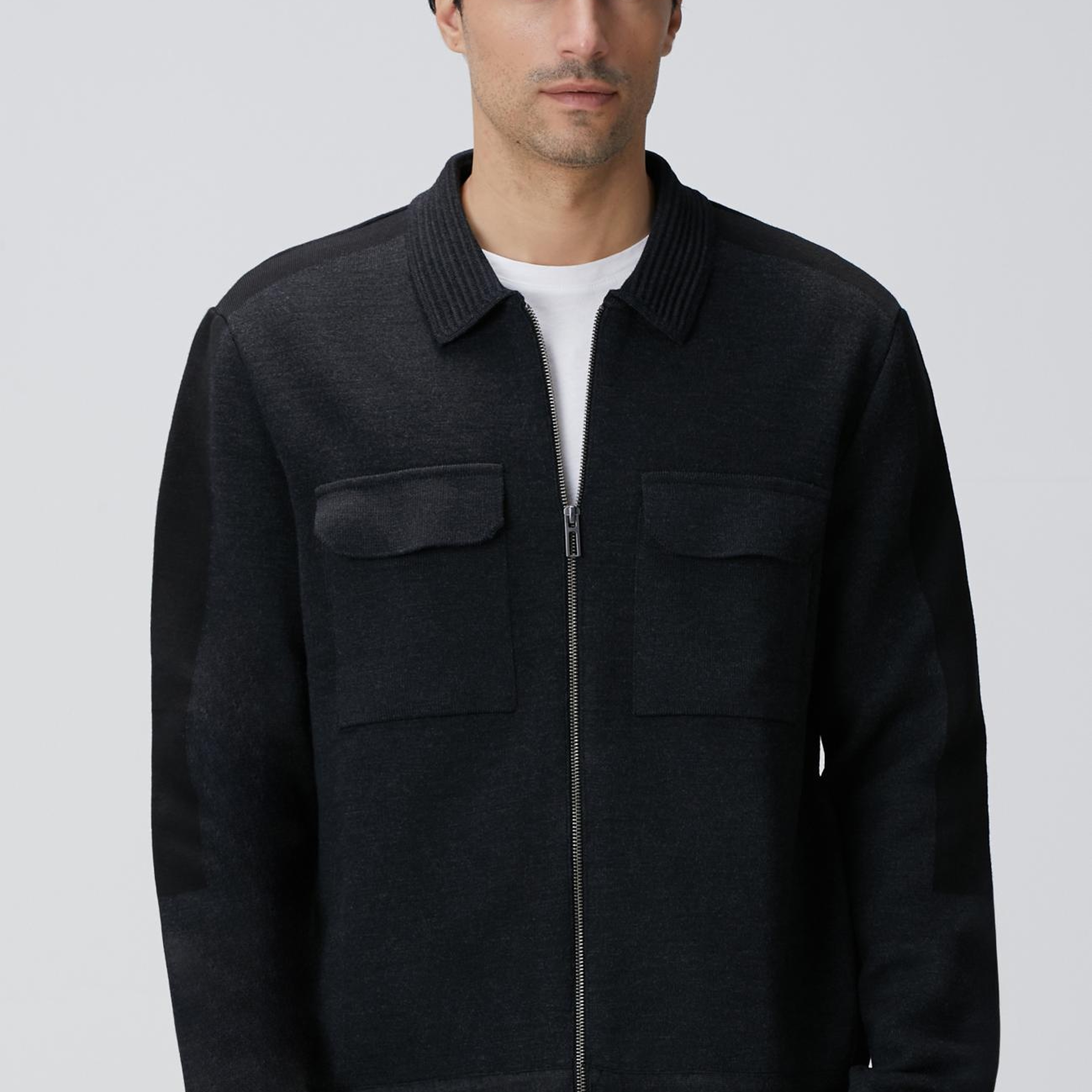 Network Erkek Antrasit Triko Dış Gömlek