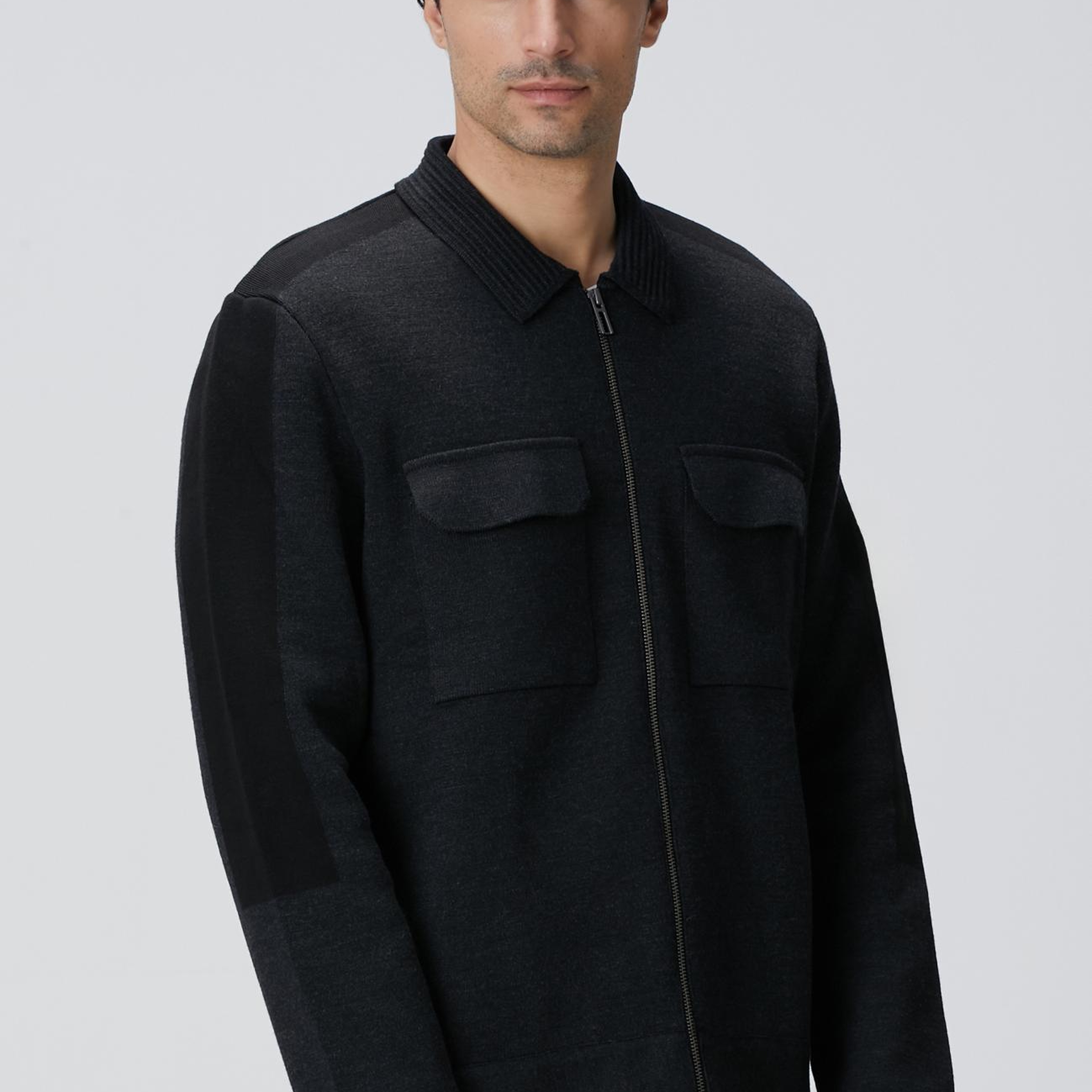 Network Erkek Antrasit Triko Dış Gömlek