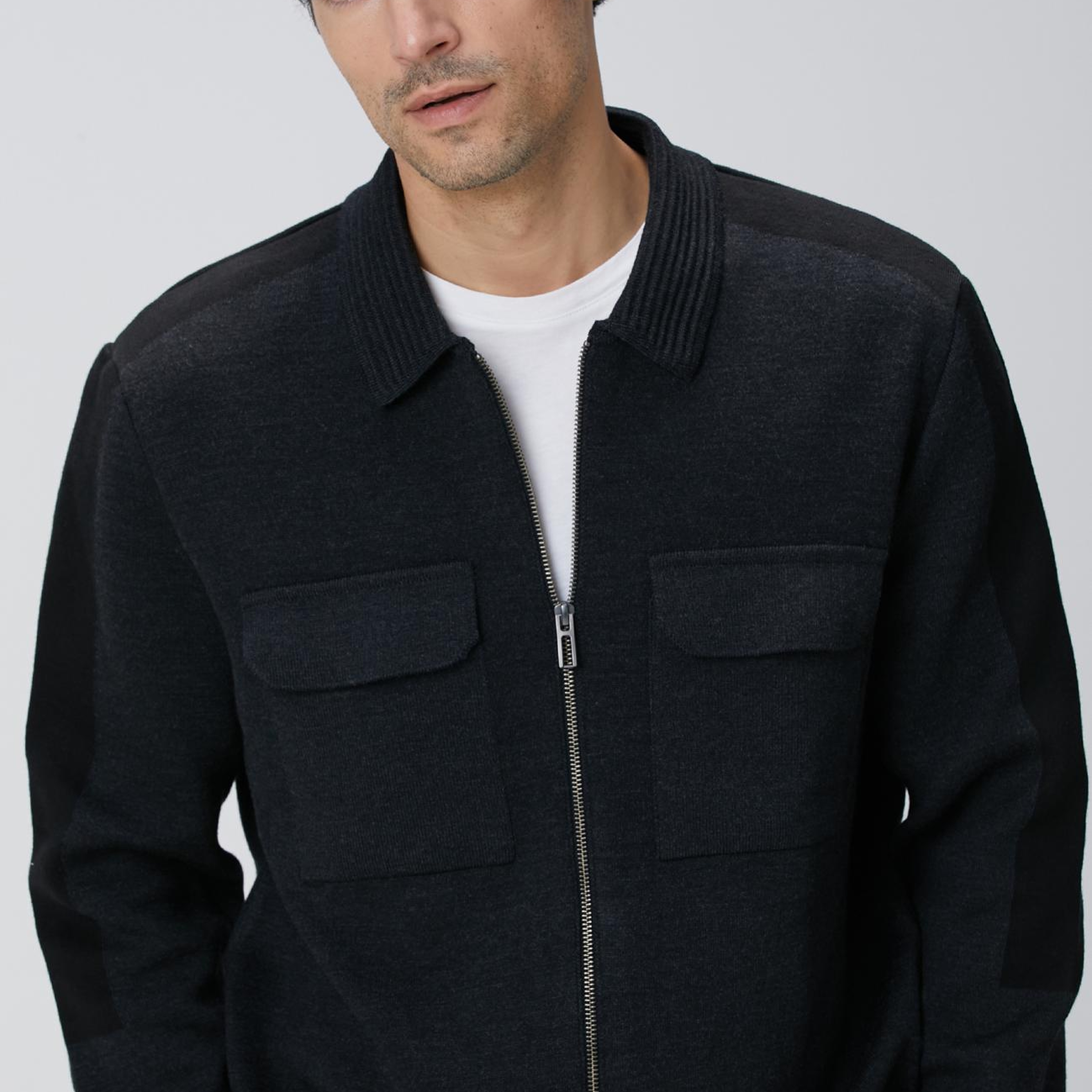 Network Erkek Antrasit Triko Dış Gömlek