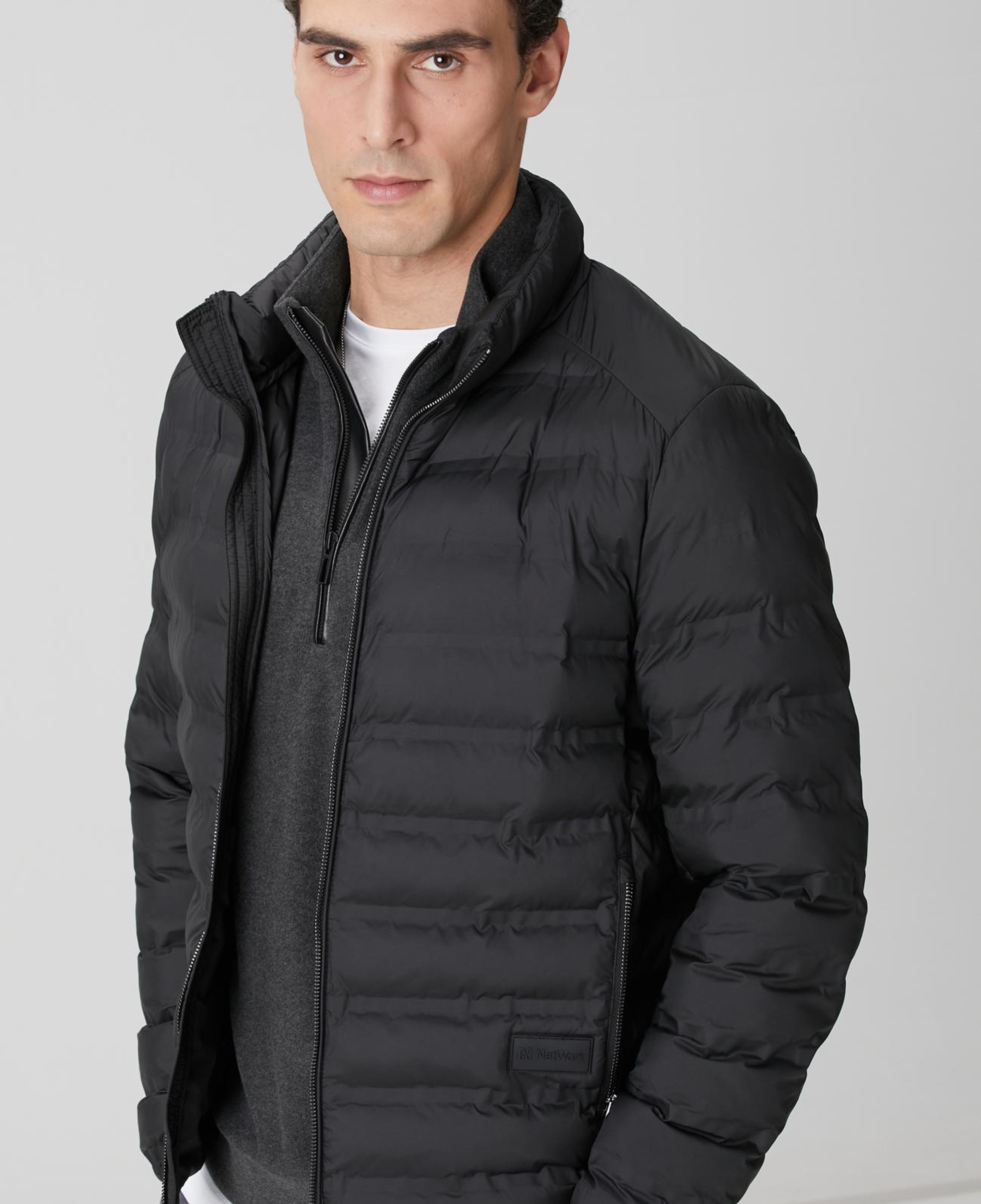 Network Erkek Siyah Puffer Mont