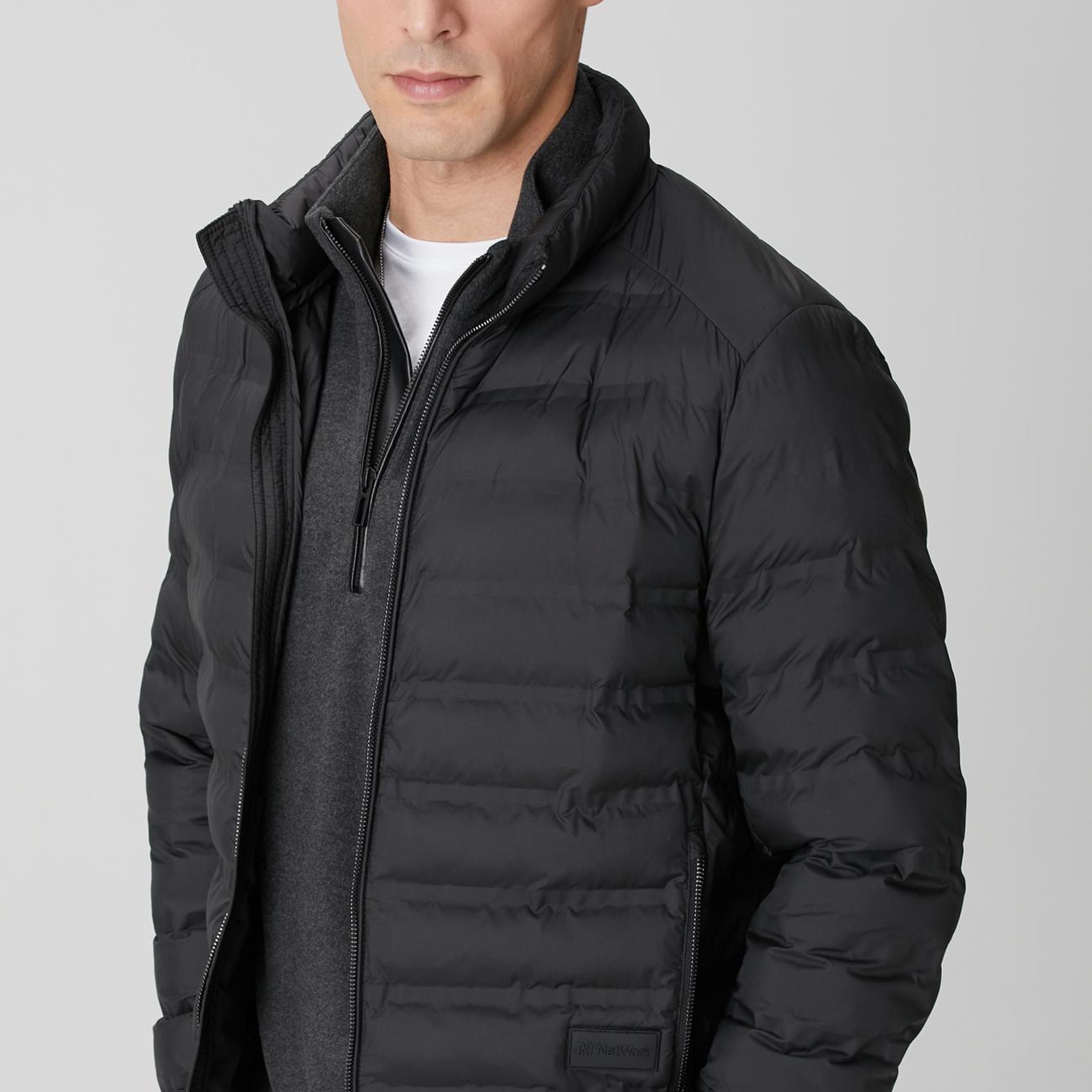 Network Erkek Siyah Puffer Mont