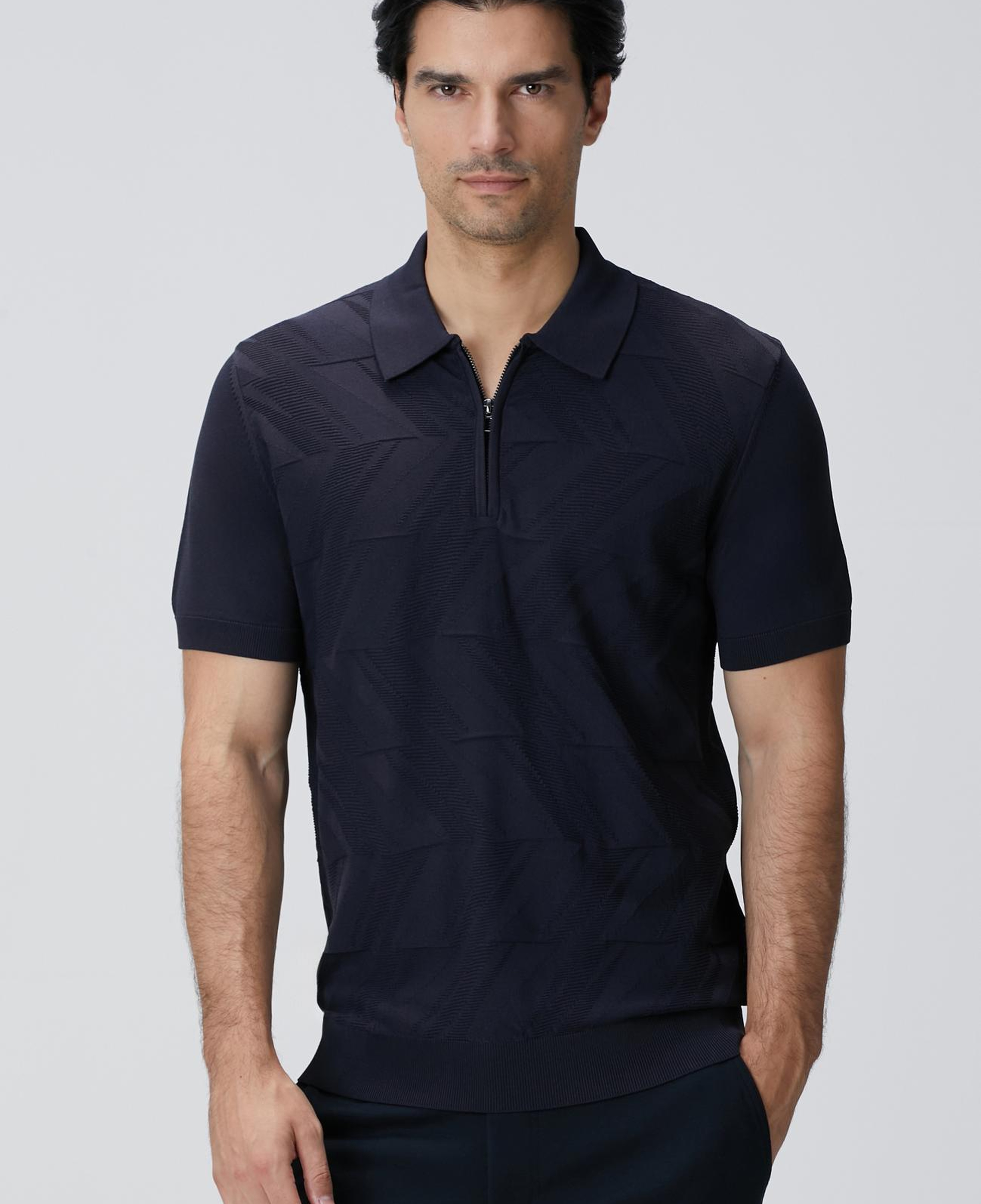 Network Erkek Lacivert Jakarlı Triko Kazak