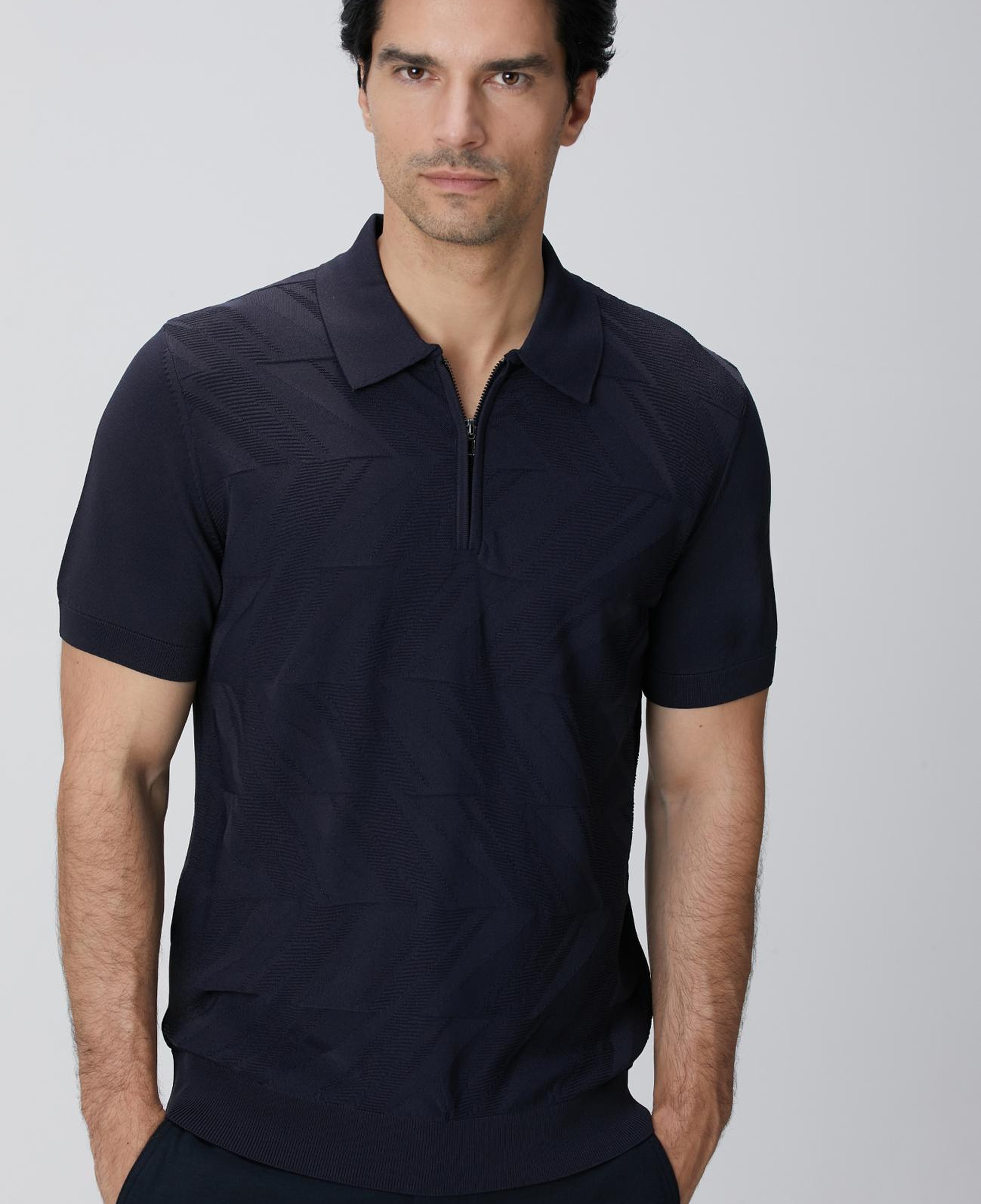 Network Erkek Lacivert Jakarlı Triko Kazak