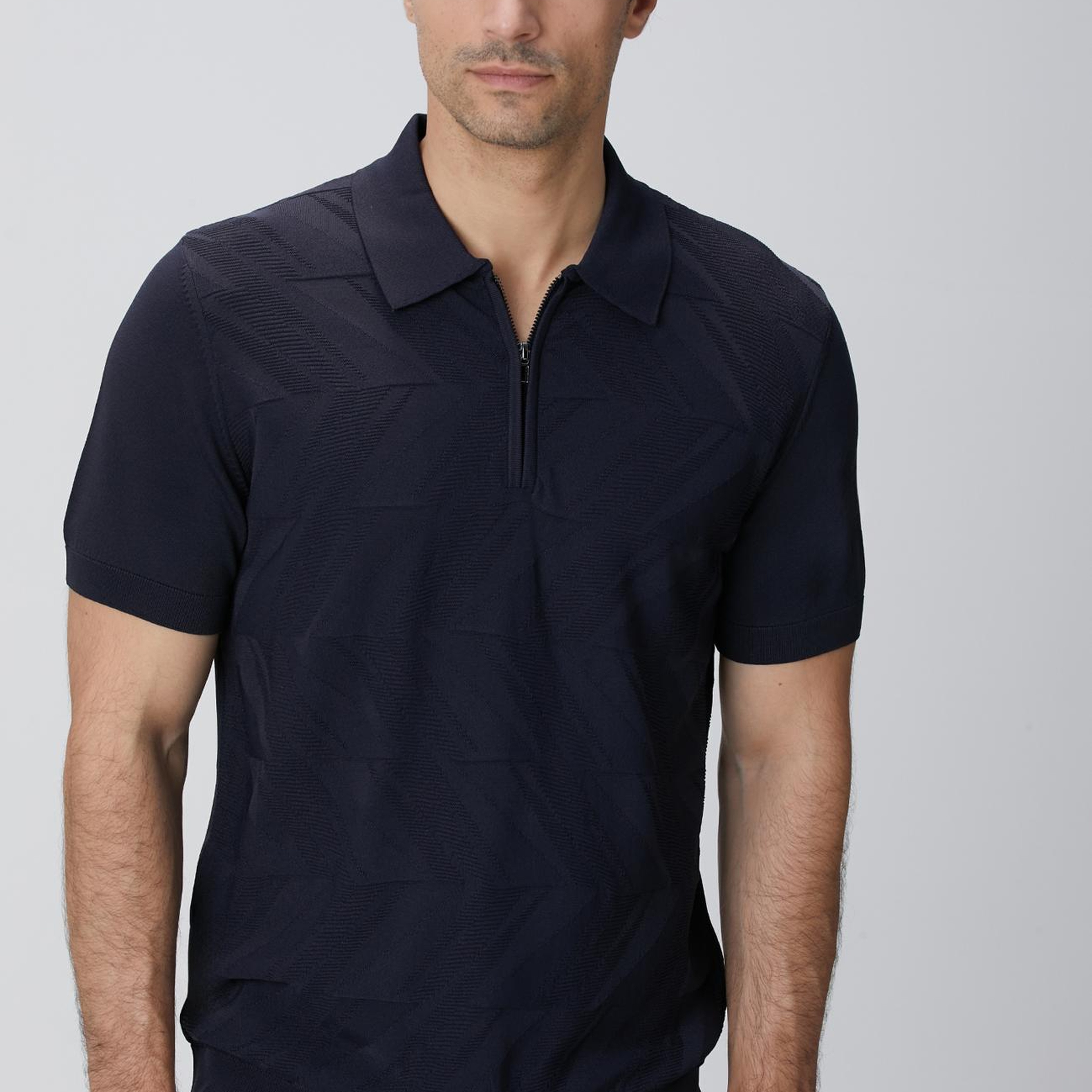 Network Erkek Lacivert Jakarlı Triko Kazak