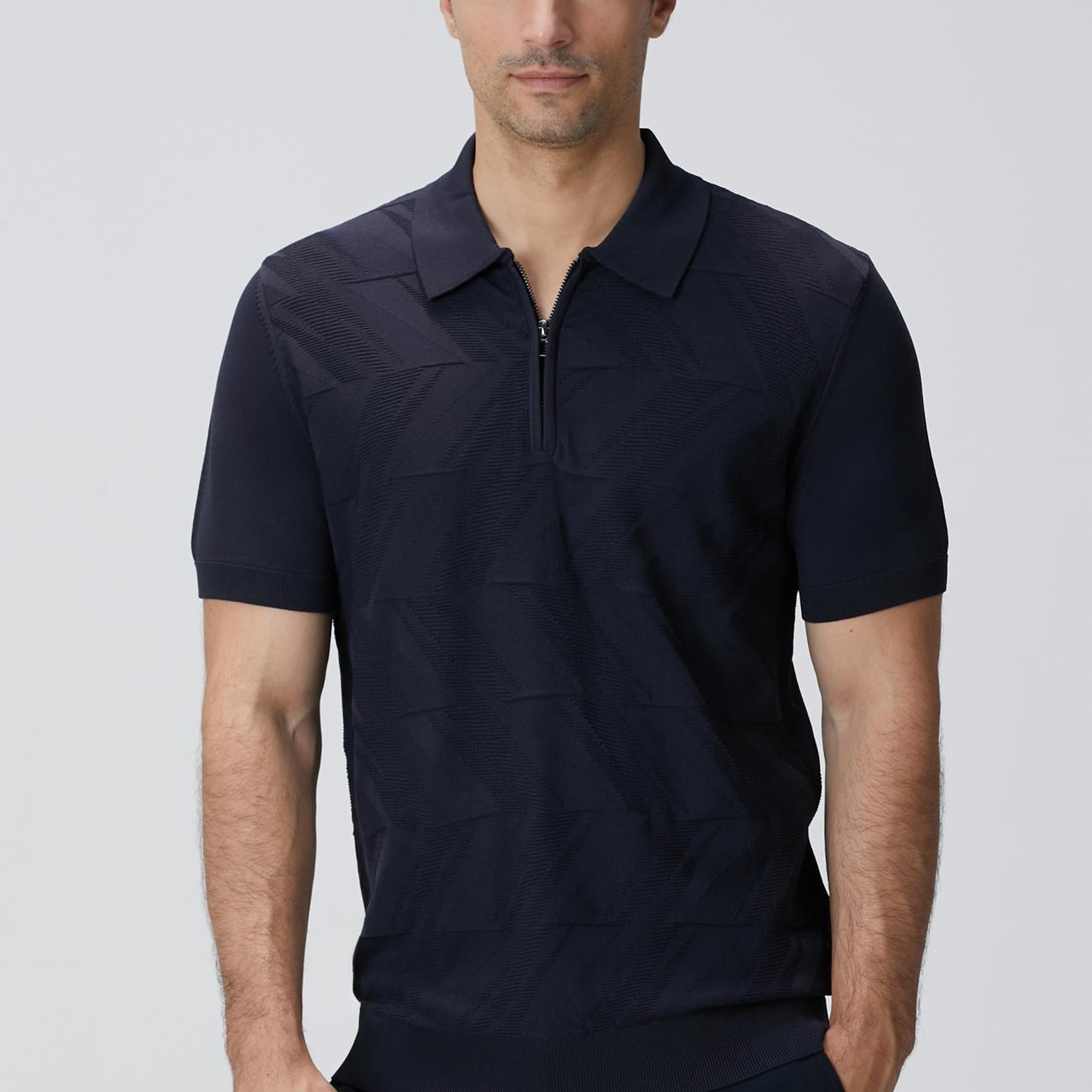 Network Erkek Lacivert Jakarlı Triko Kazak