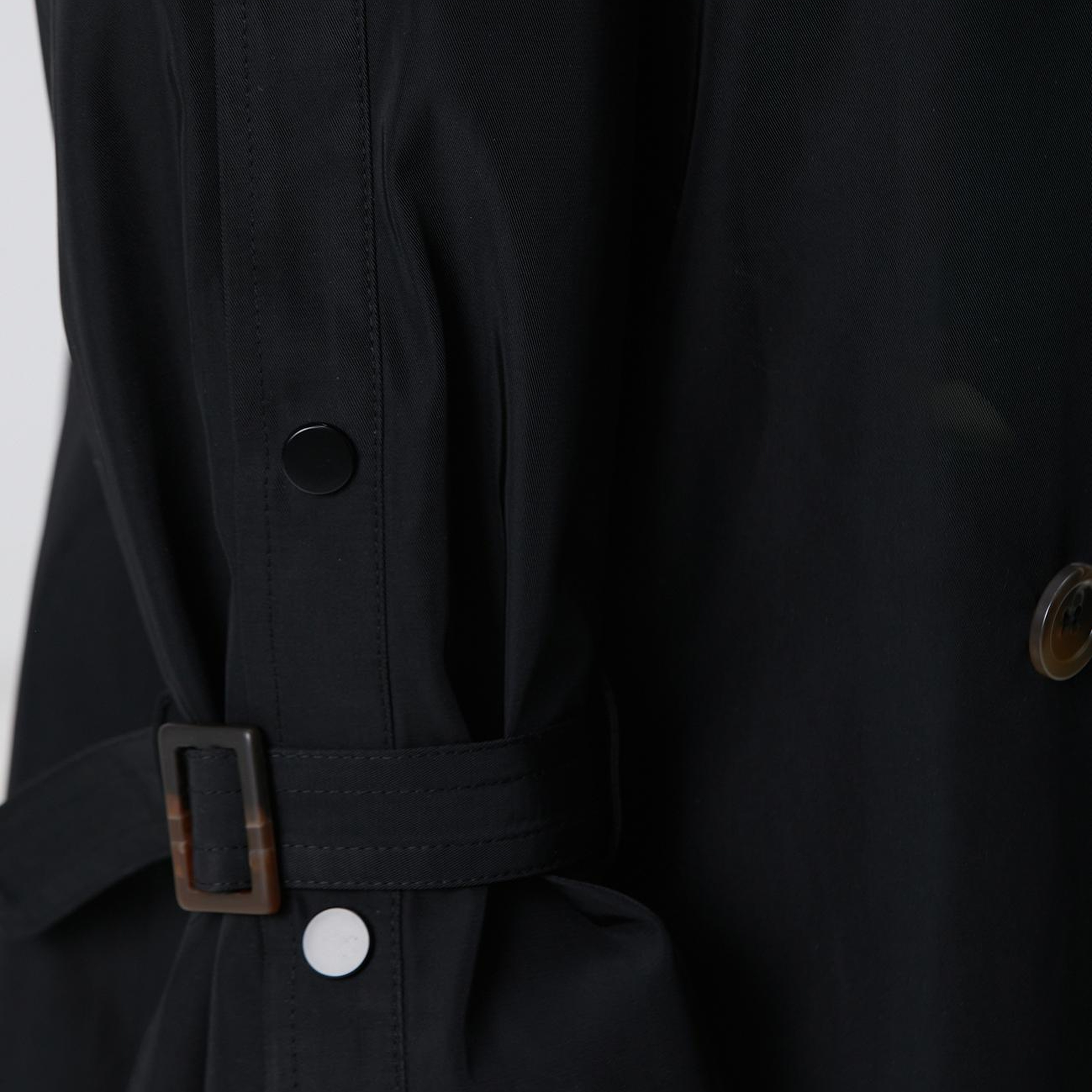 Network Kadın Siyah Düğmeli Trençkot