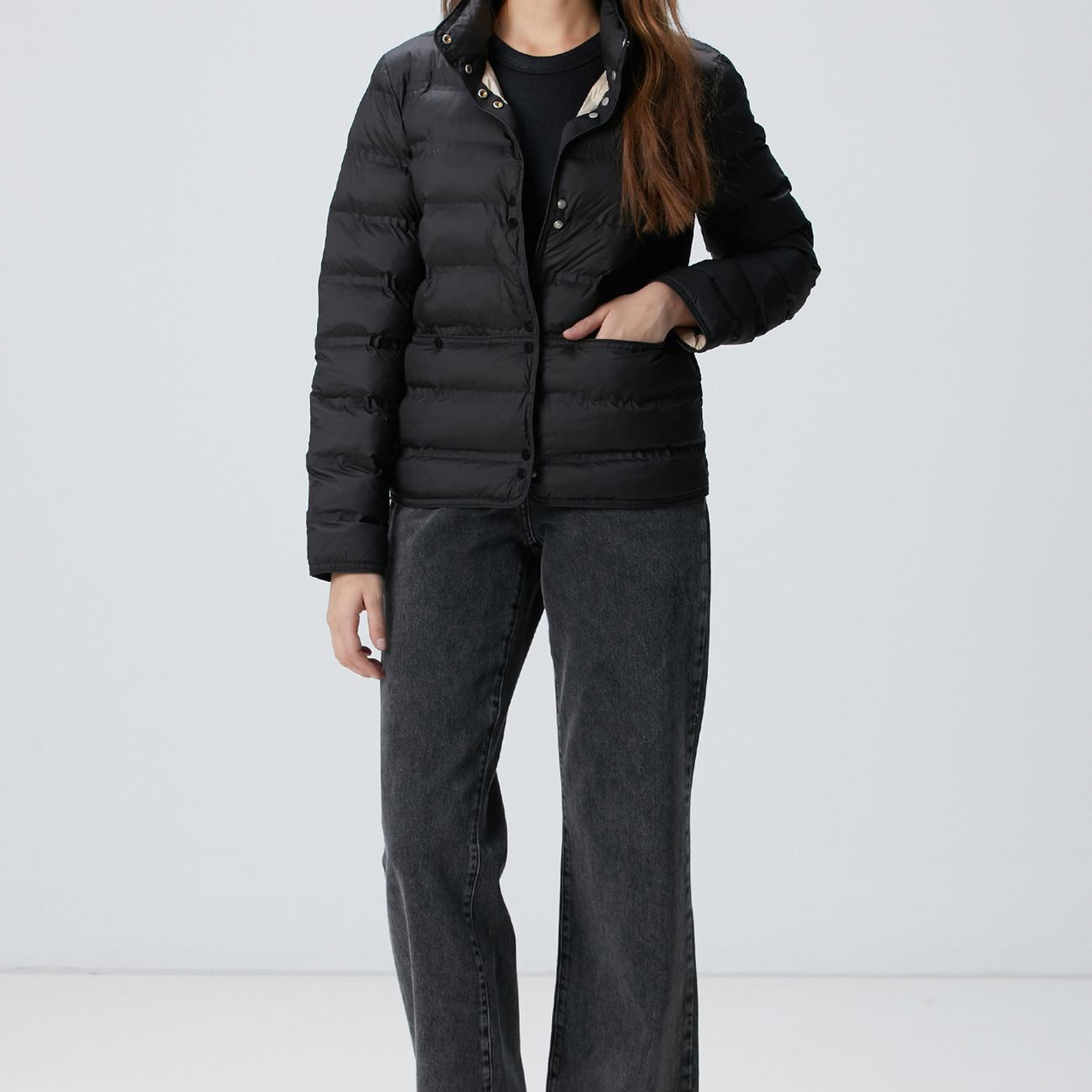 Network Kadın Siyah Puffer Mont