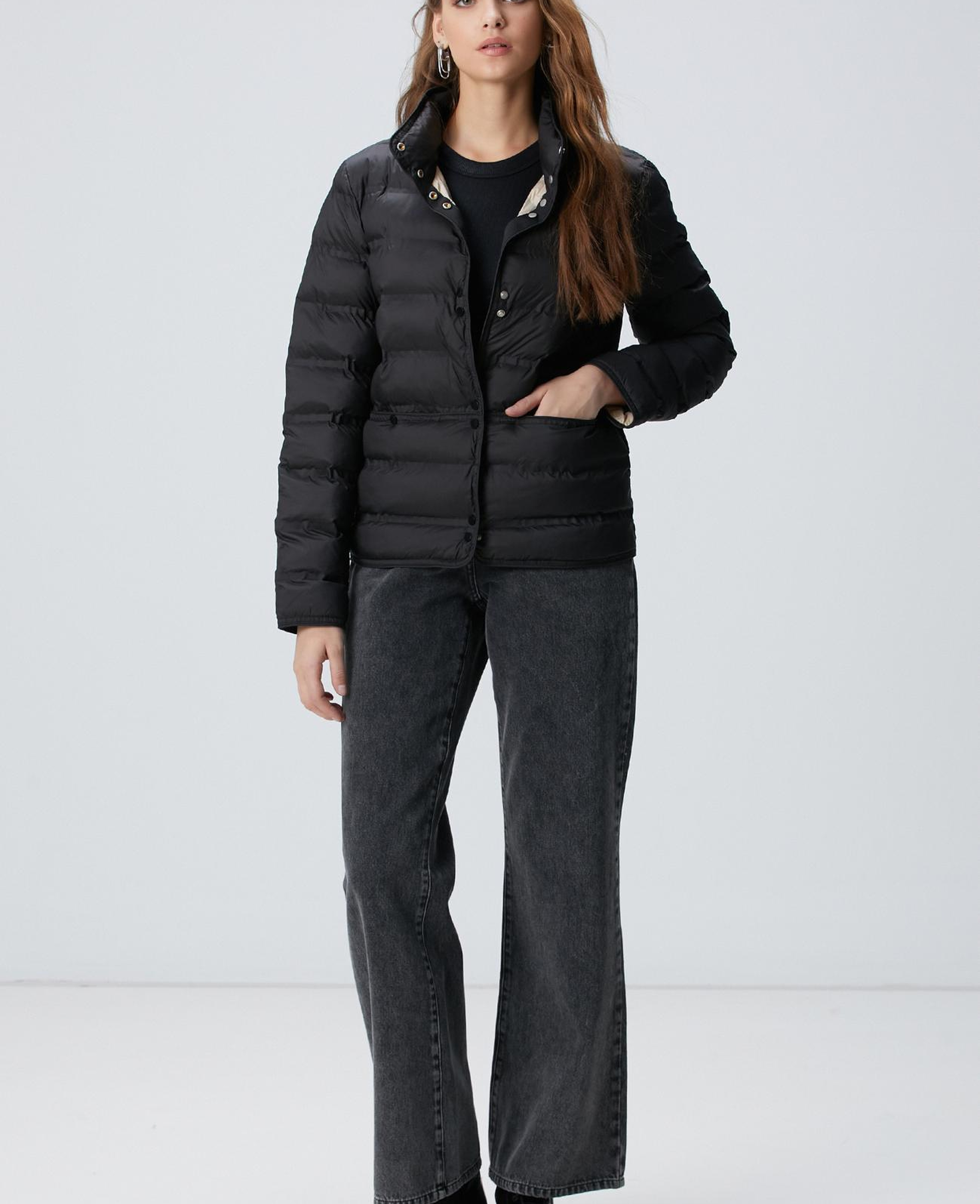 Network Kadın Siyah Puffer Mont