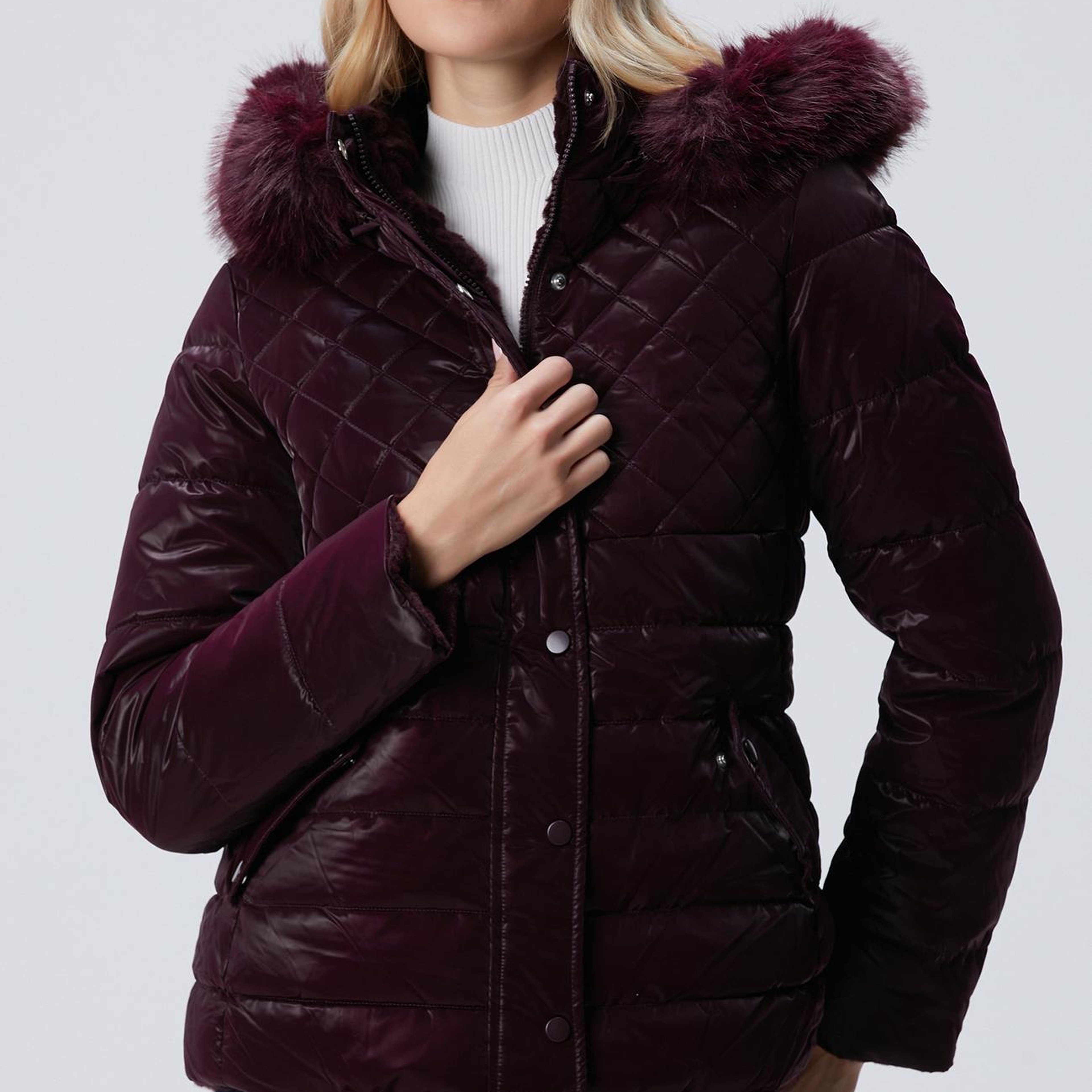 Network Kadın N-Tech Mürdüm Çift Taraflı Mont