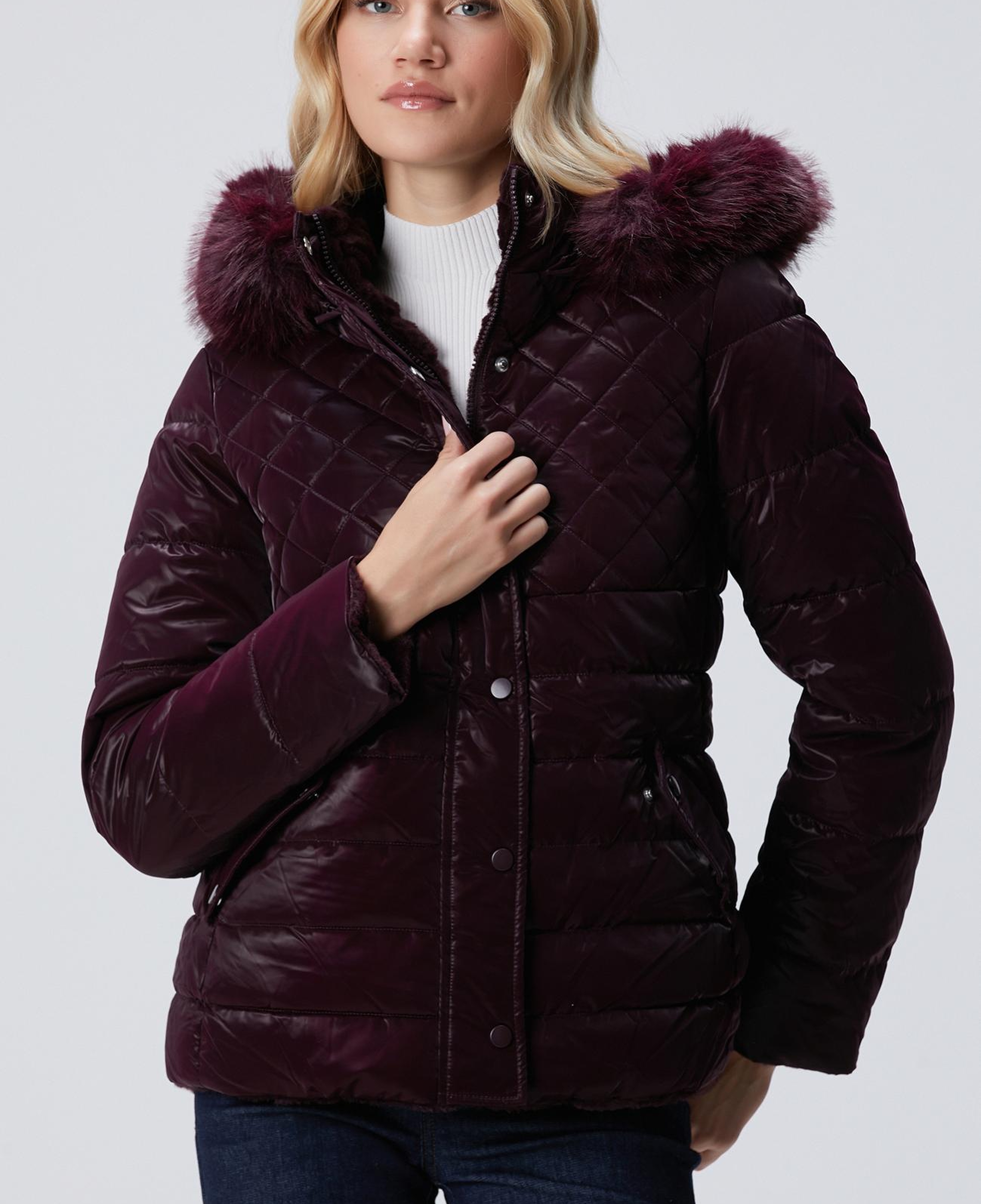 Network Kadın N-Tech Mürdüm Çift Taraflı Mont