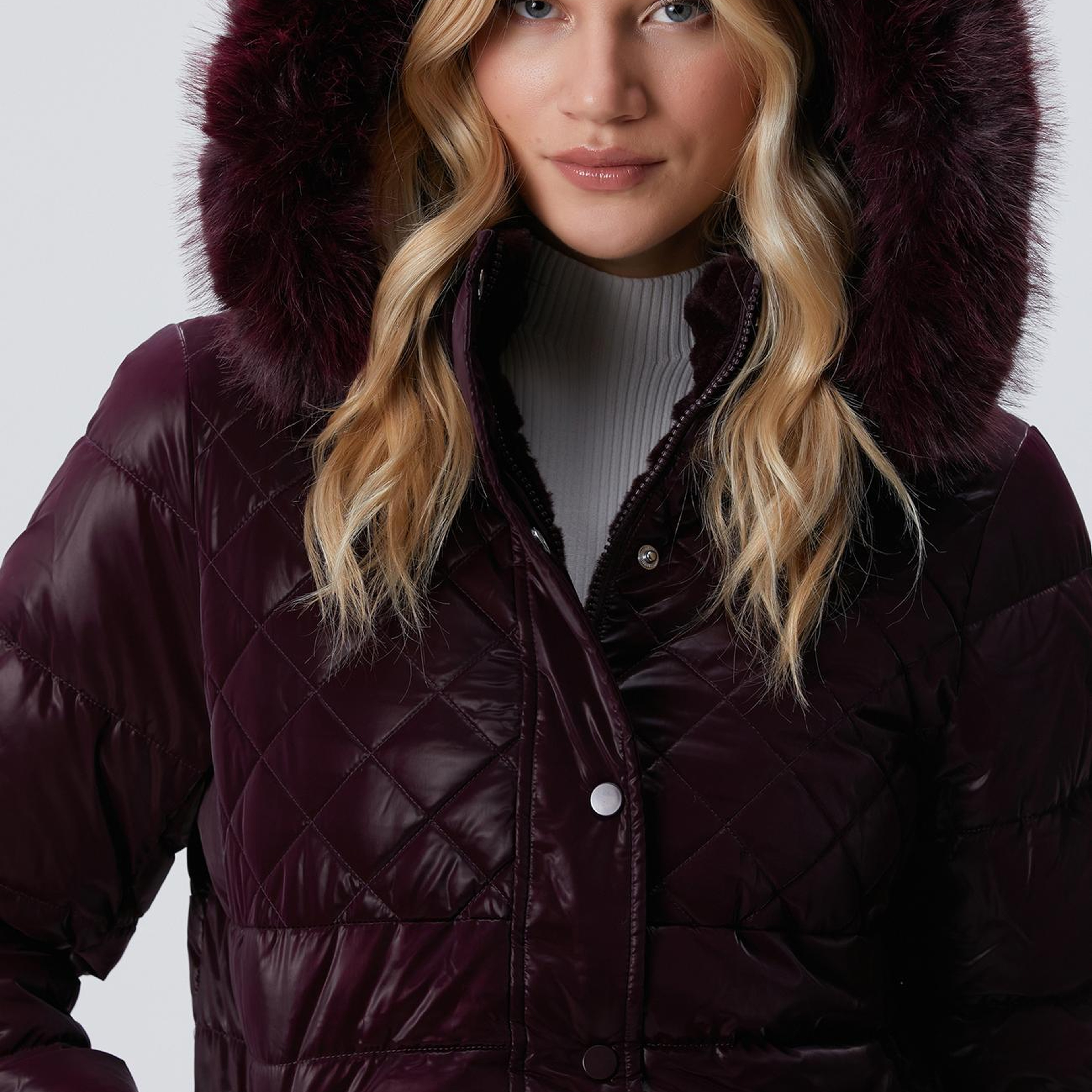 Network Kadın N-Tech Mürdüm Çift Taraflı Mont