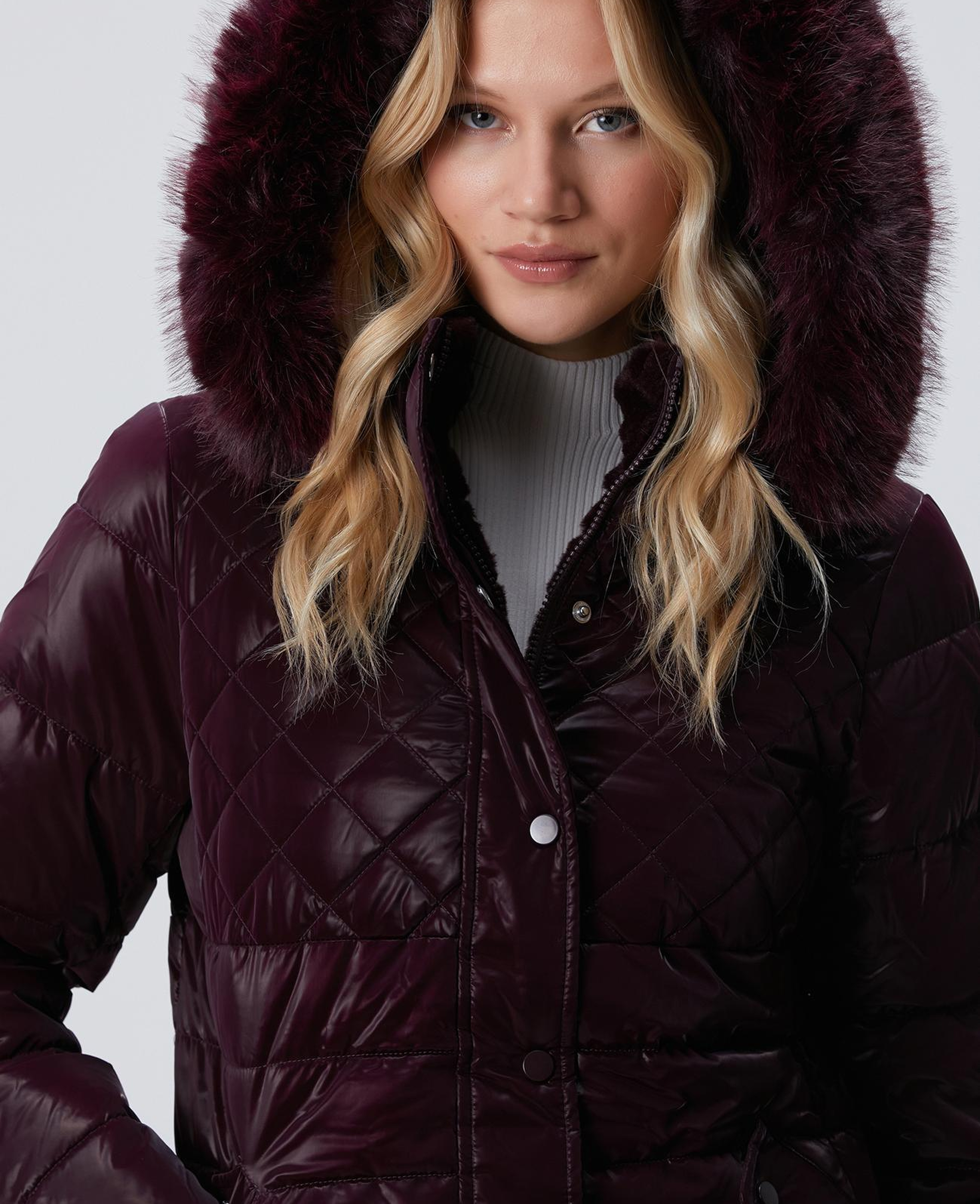 Network Kadın N-Tech Mürdüm Çift Taraflı Mont