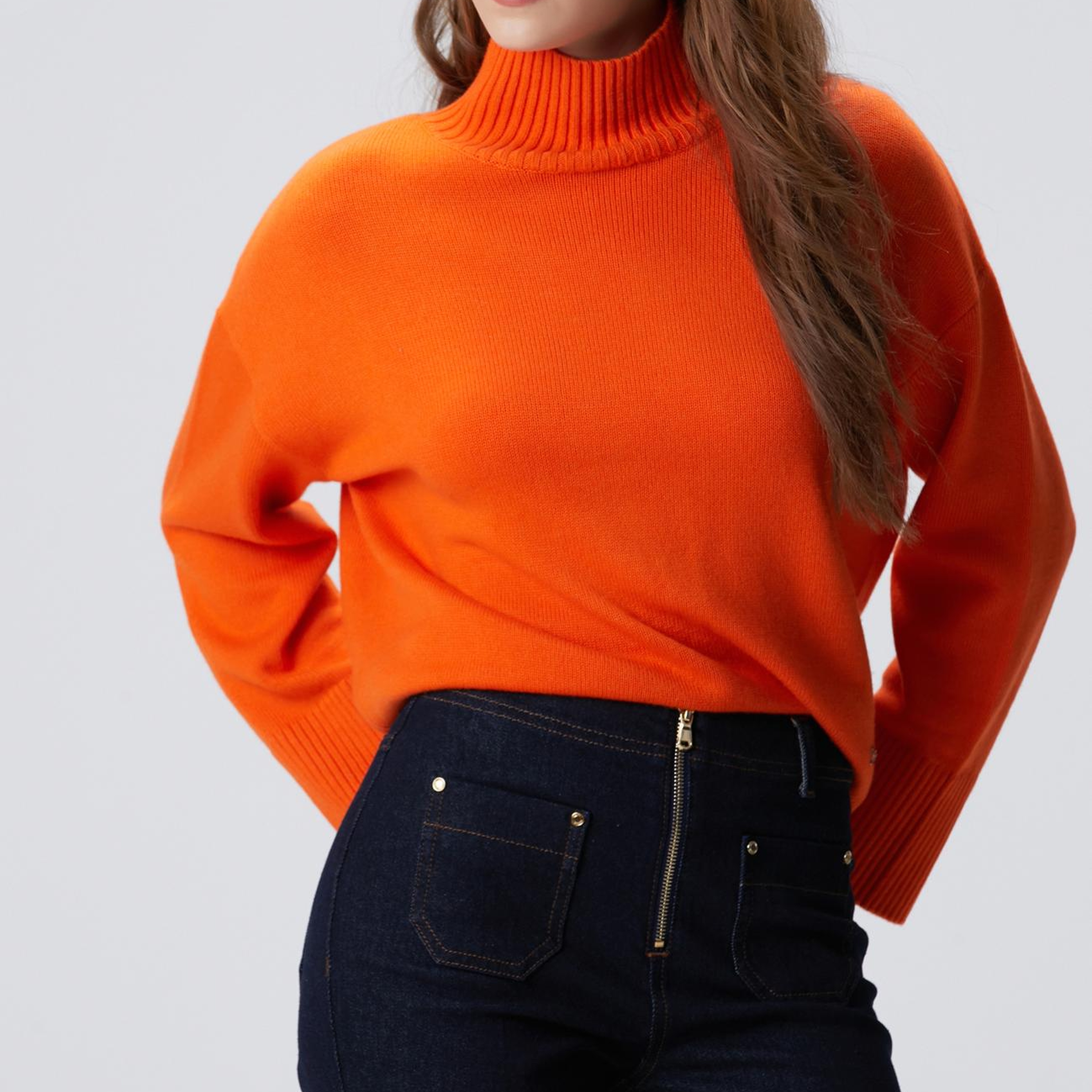 Network Kadın Turuncu Yün Karışımlı Triko Kazak