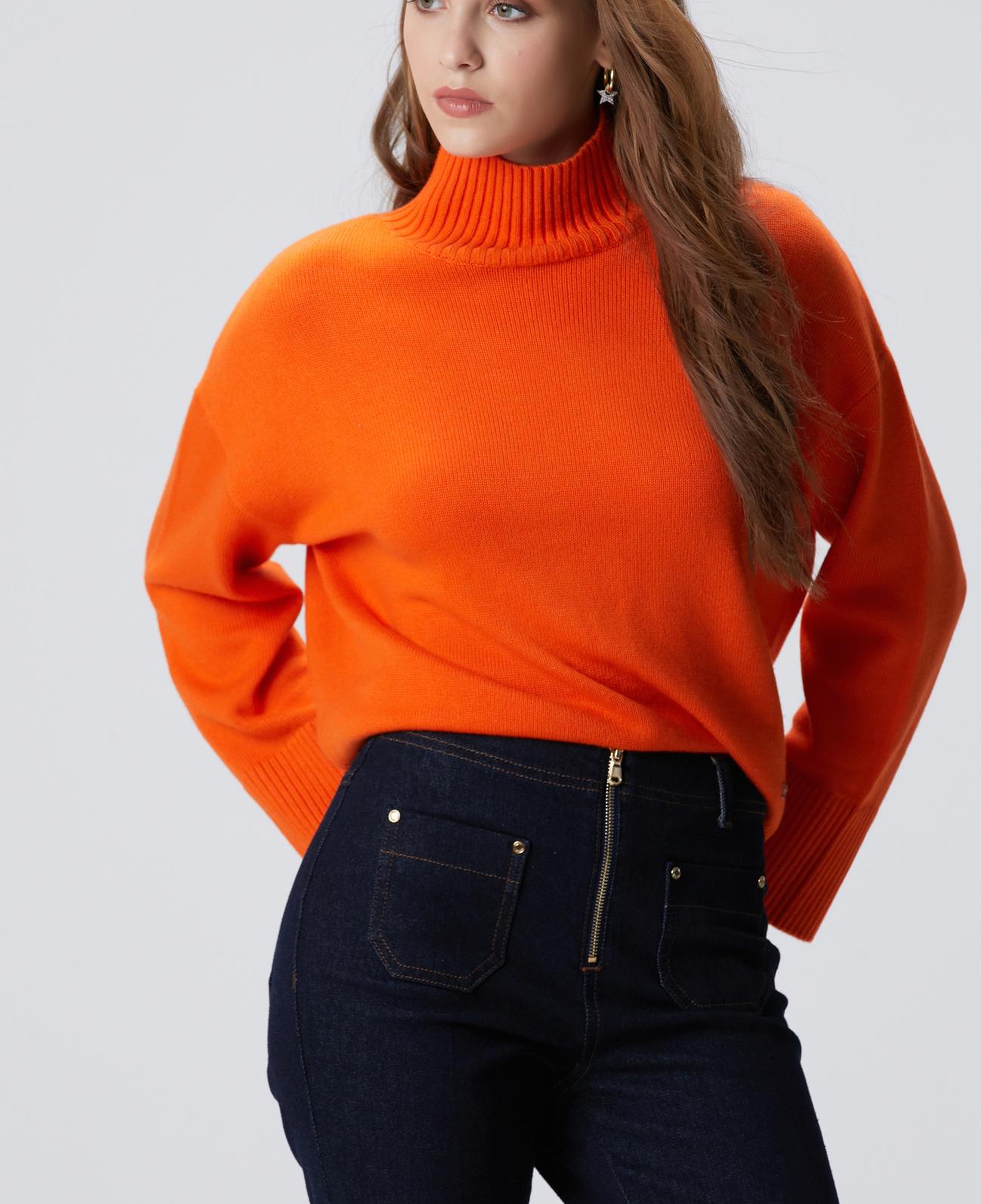 Network Kadın Turuncu Yün Karışımlı Triko Kazak