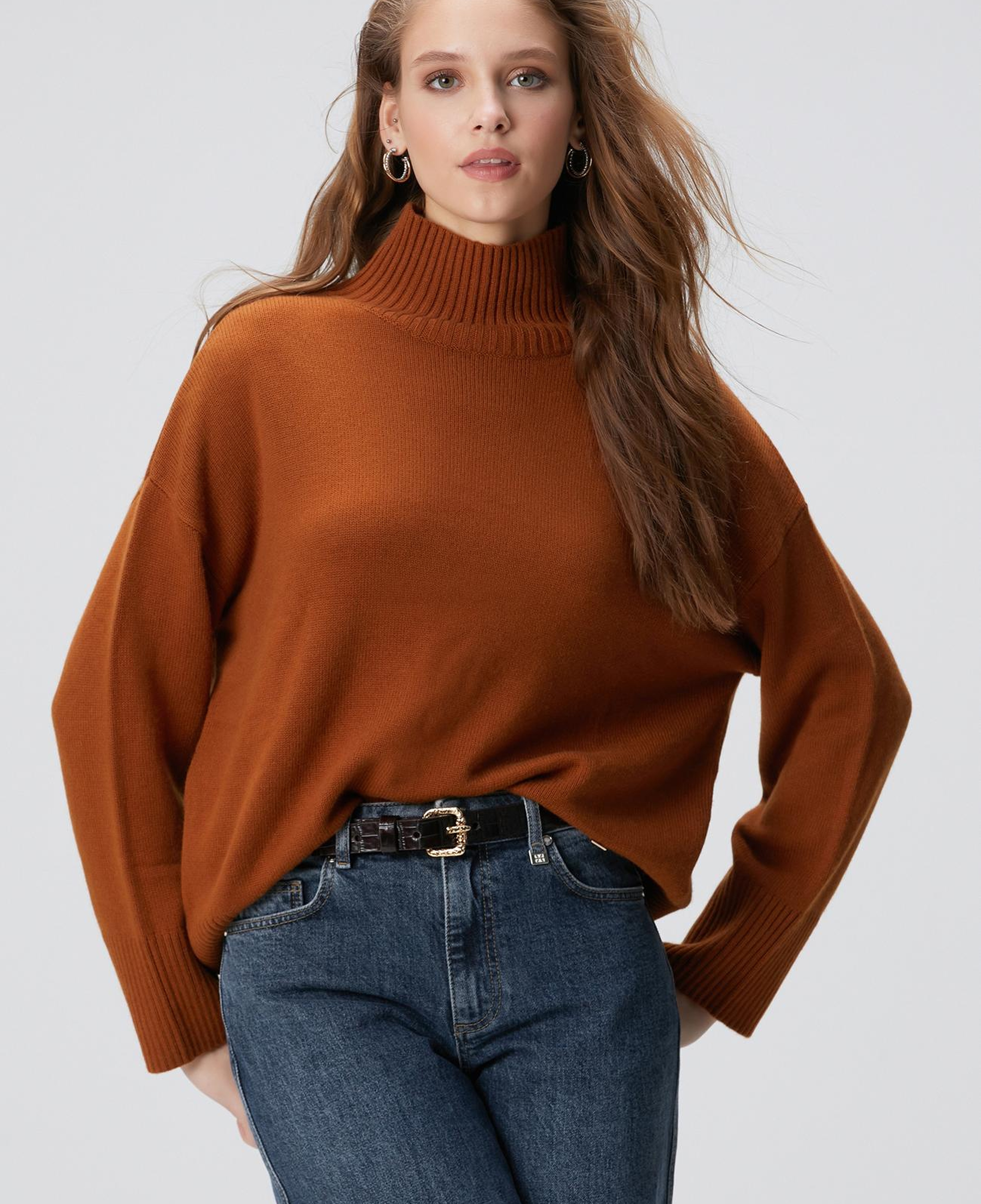 Network Kadın Camel Yün Karışımlı Triko Kazak