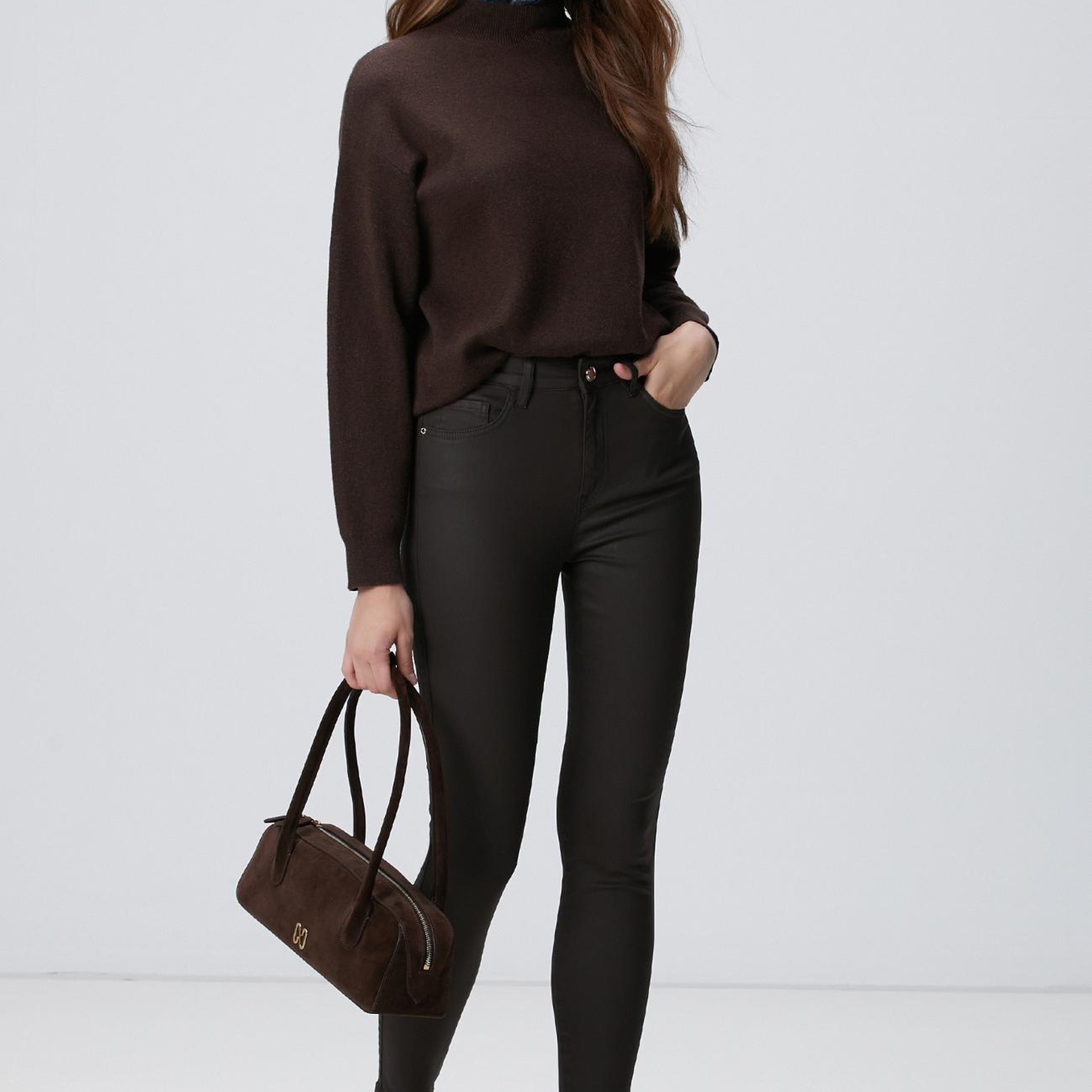 Network Kadın Koyu Kahverengi Denim Pantolon