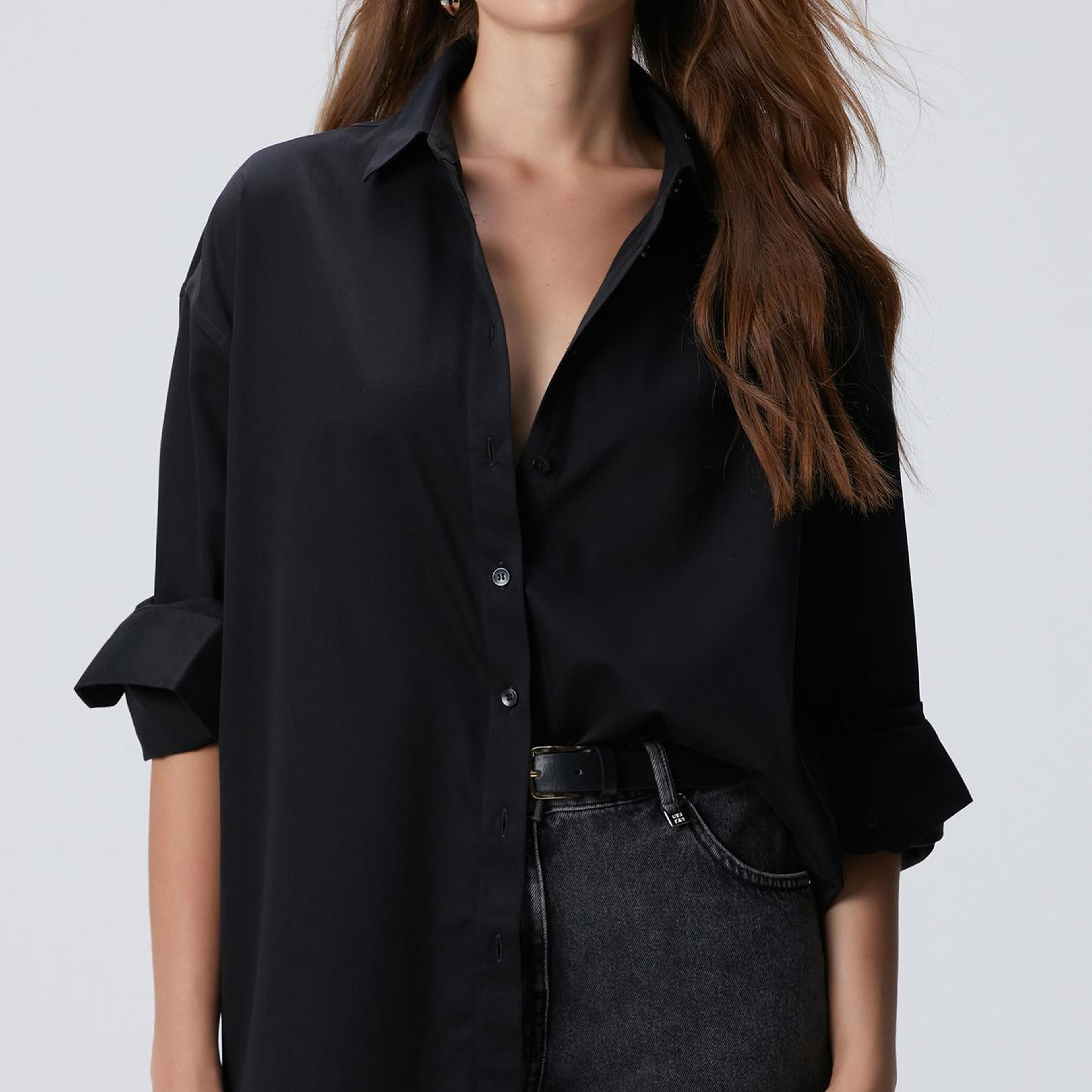 Network Kadın Non-Iron Siyah Gömlek