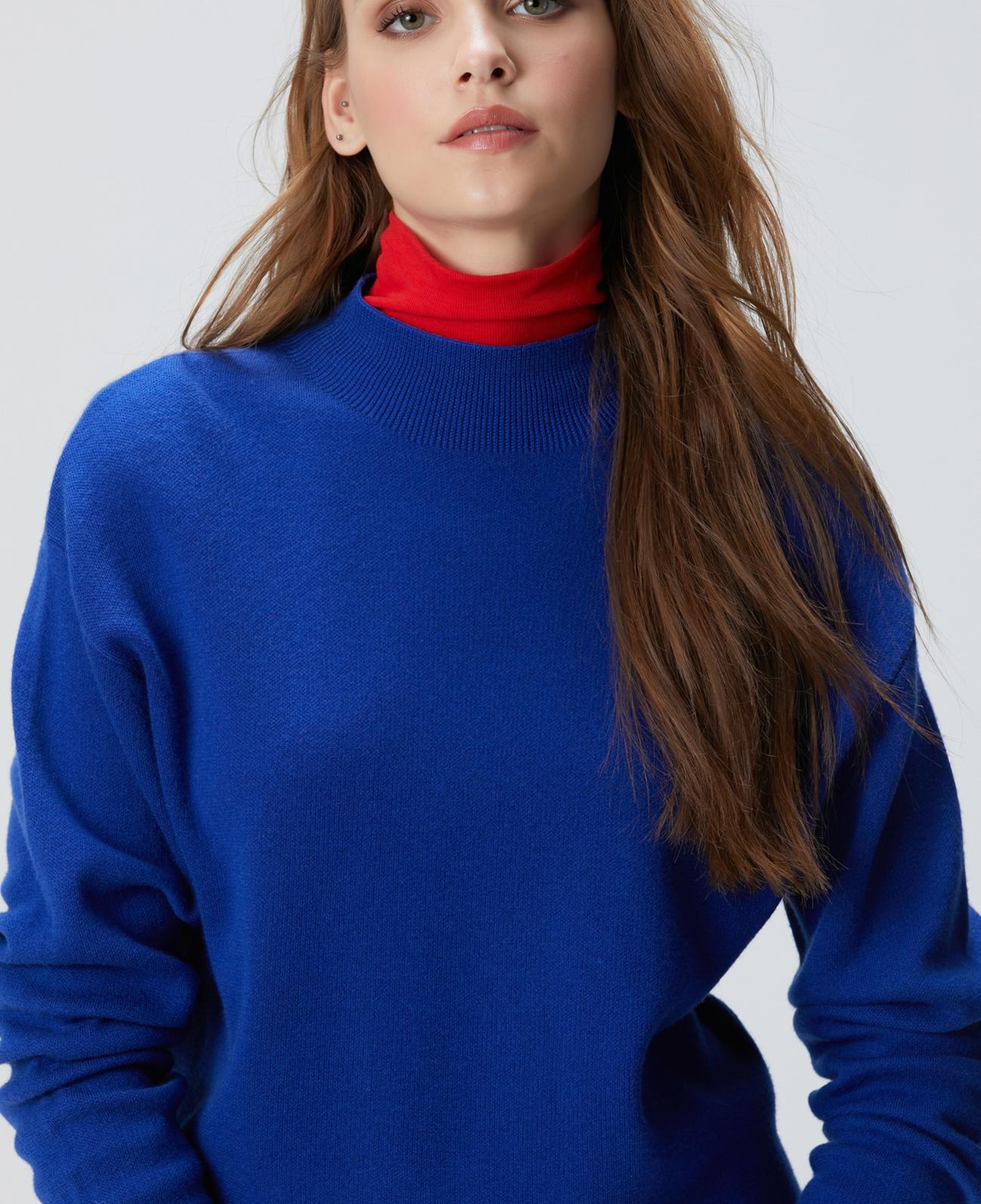 Network Kadın Mavi Yün Karışımlı Triko Kazak