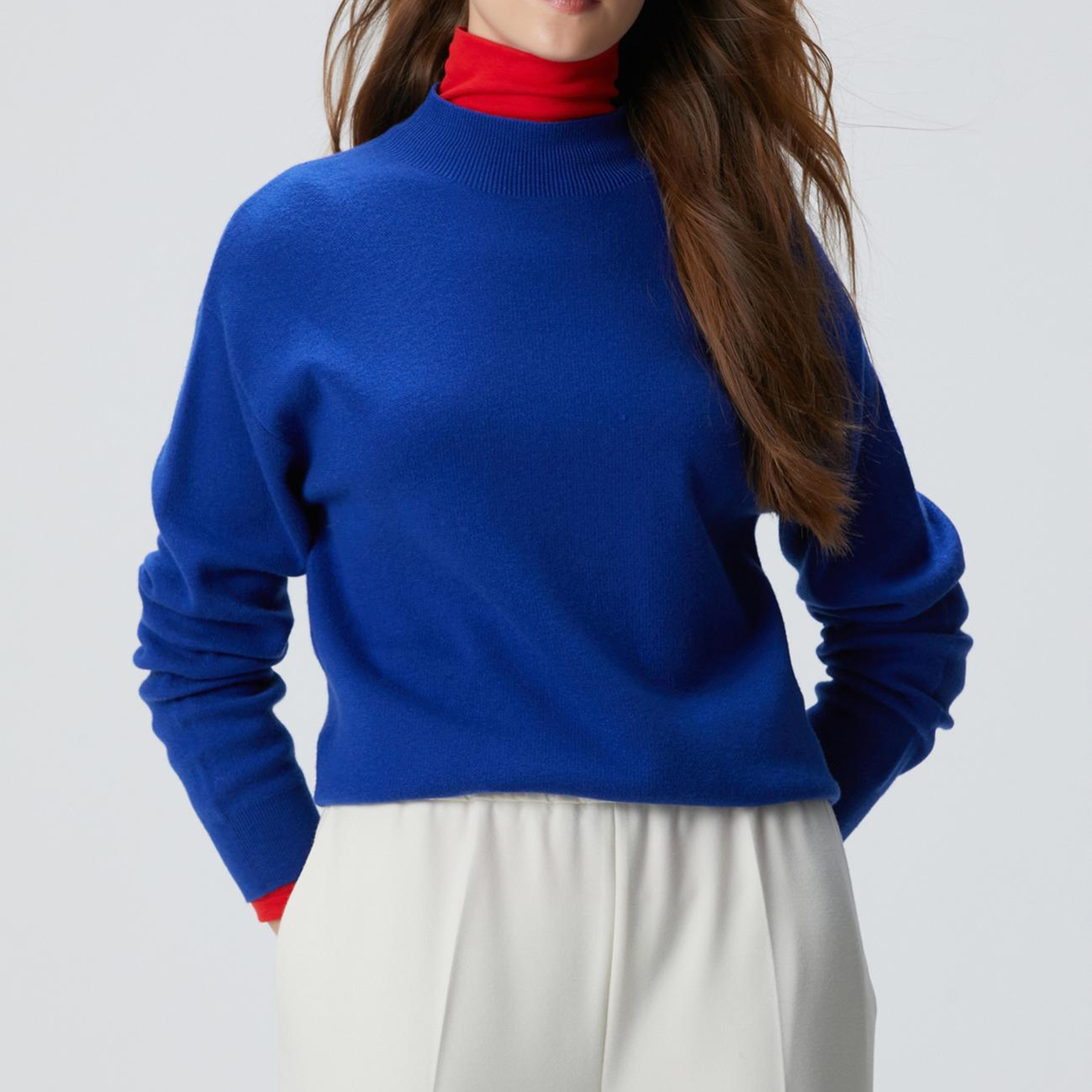 Network Kadın Mavi Yün Karışımlı Triko Kazak