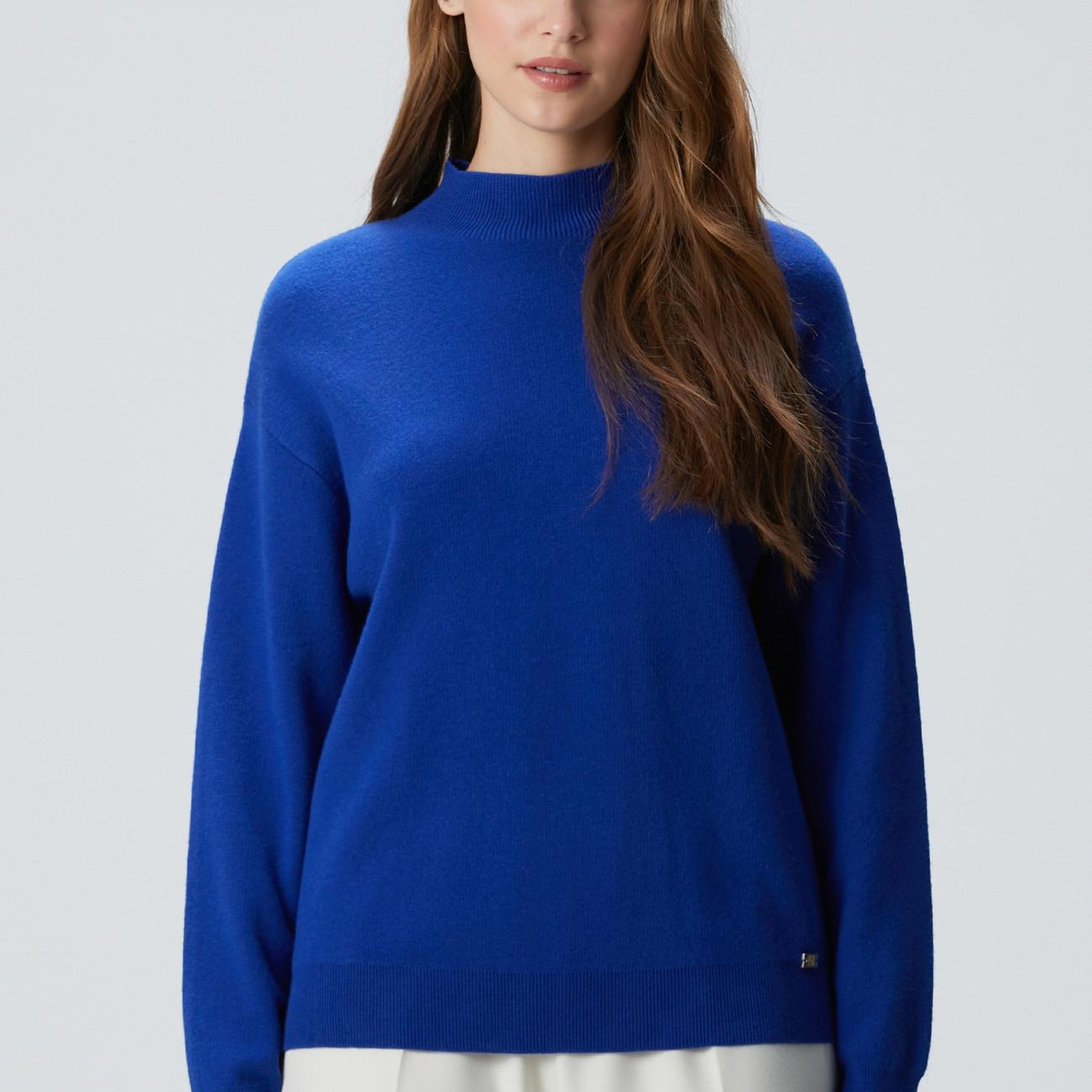 Network Kadın Mavi Yün Karışımlı Triko Kazak