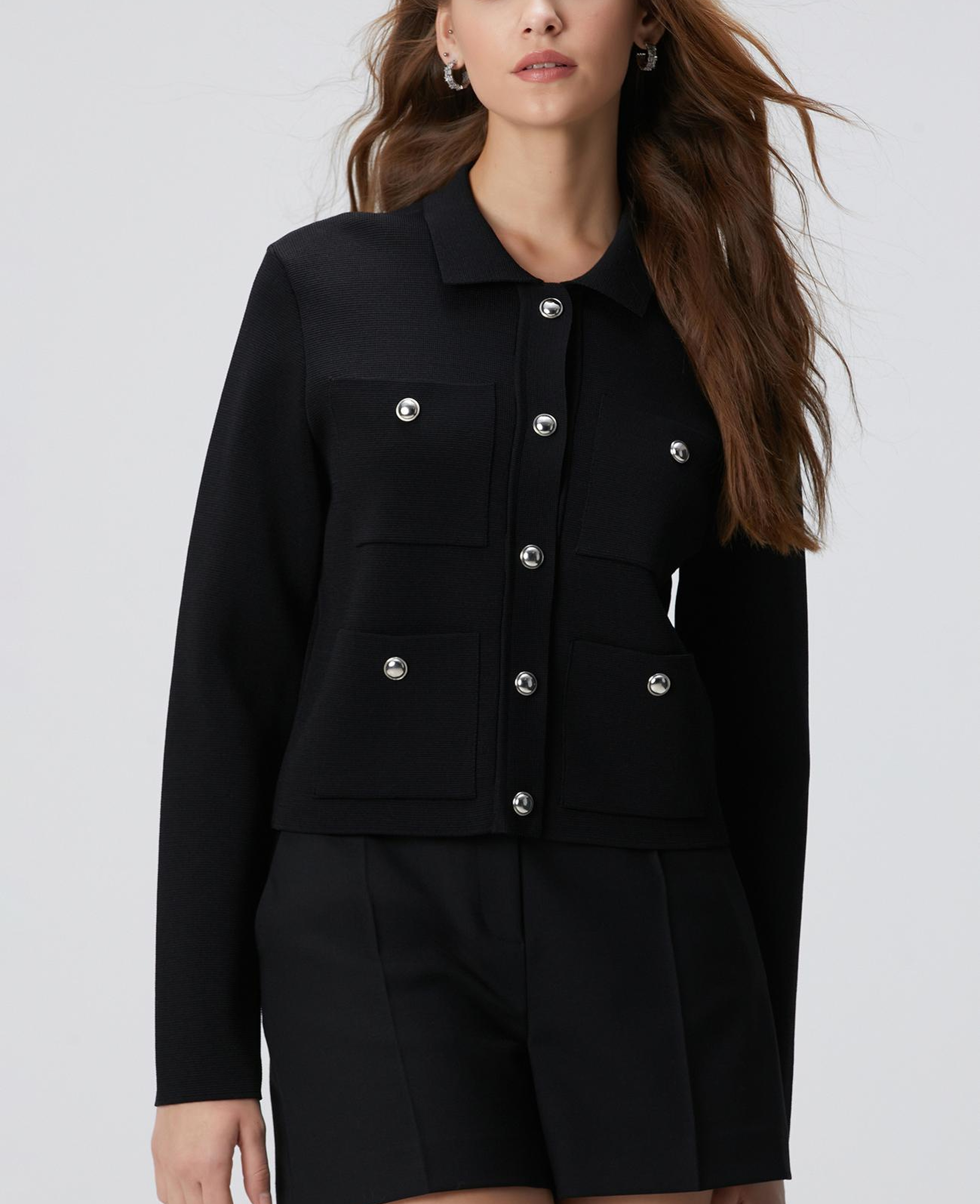 Network Kadın Siyah Triko Ceket