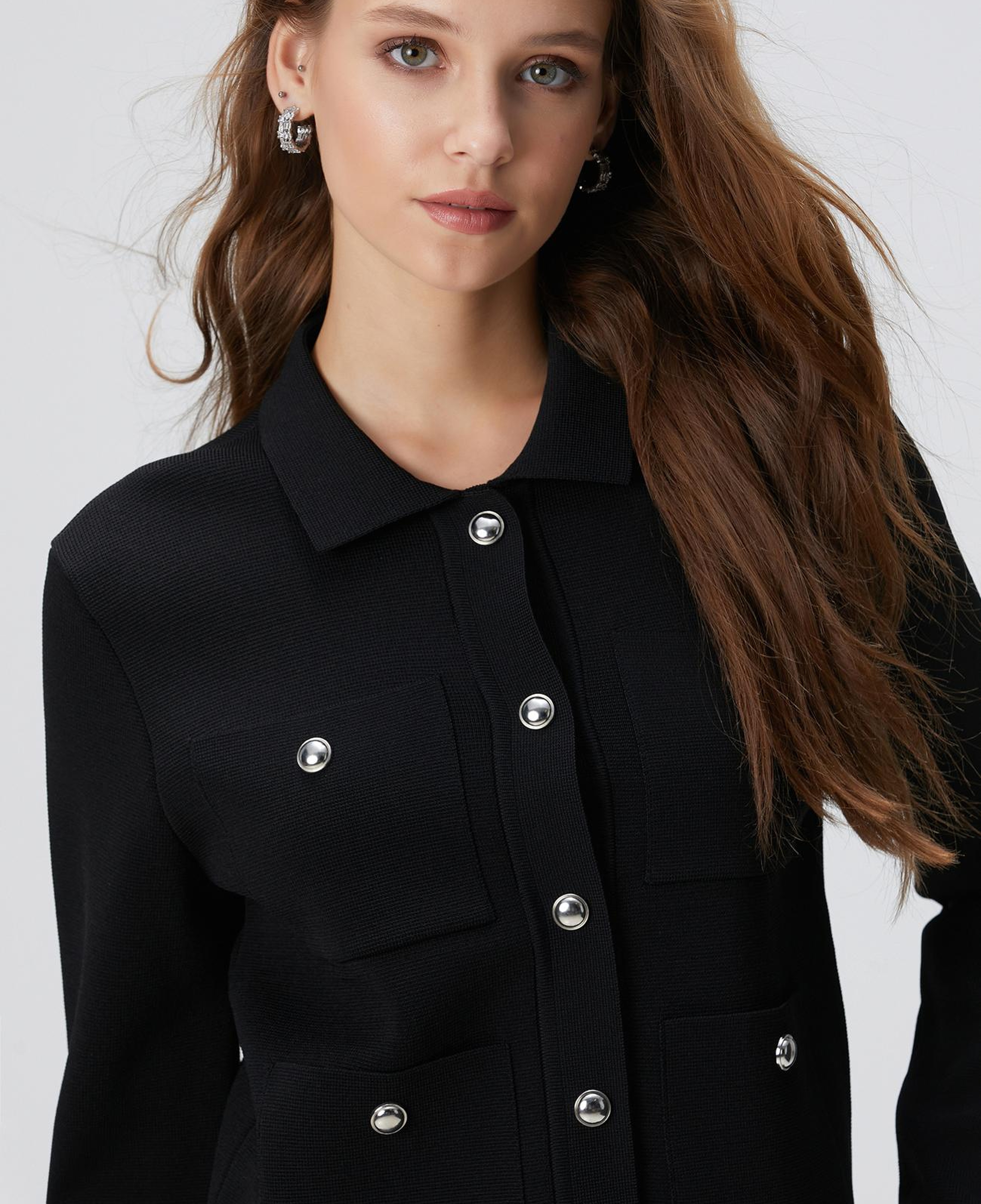 Network Kadın Siyah Triko Ceket